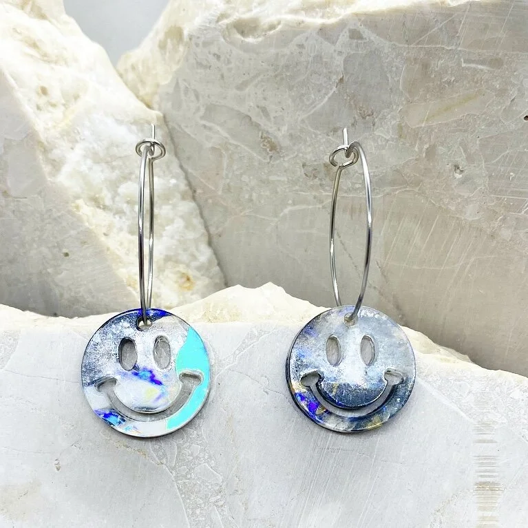 Recycled Treasure - Smiley Hoop Earrings (SURPRISE SELECTION)