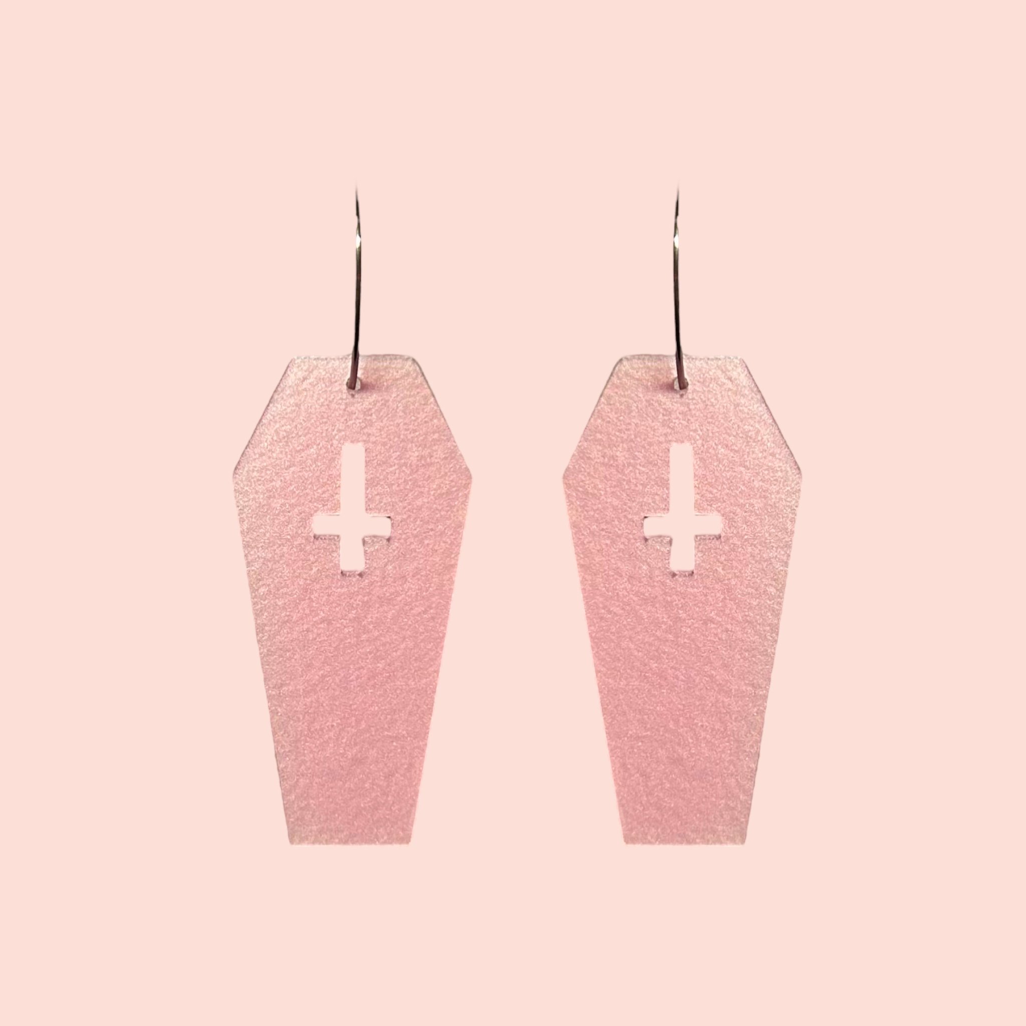 LARGE PASTEL PINK COFFIN HOOPS
