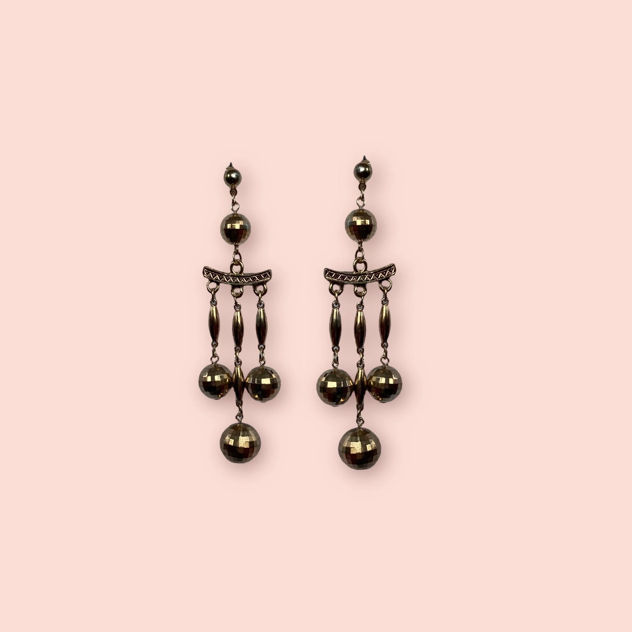 GOLD DISCO BALL DANGLERS