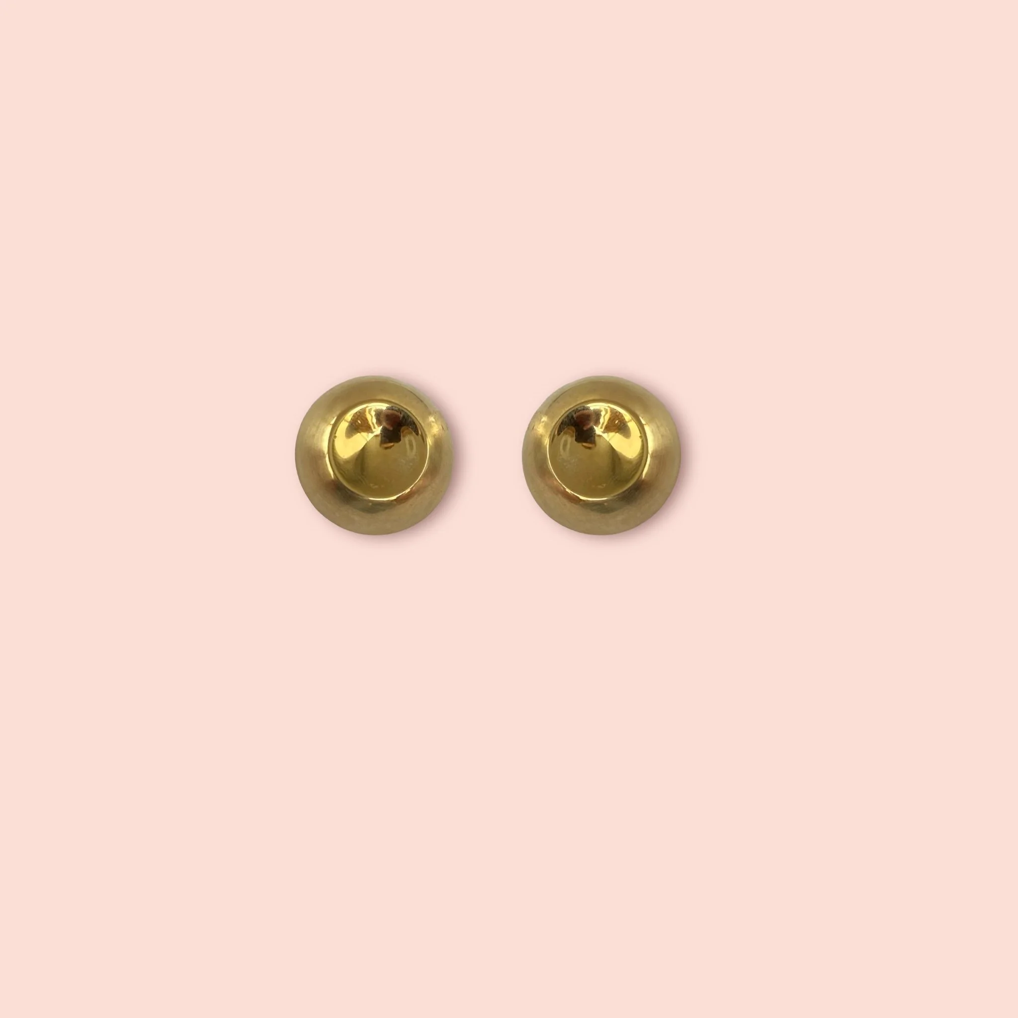 GOLD BUTTON EARRINGS