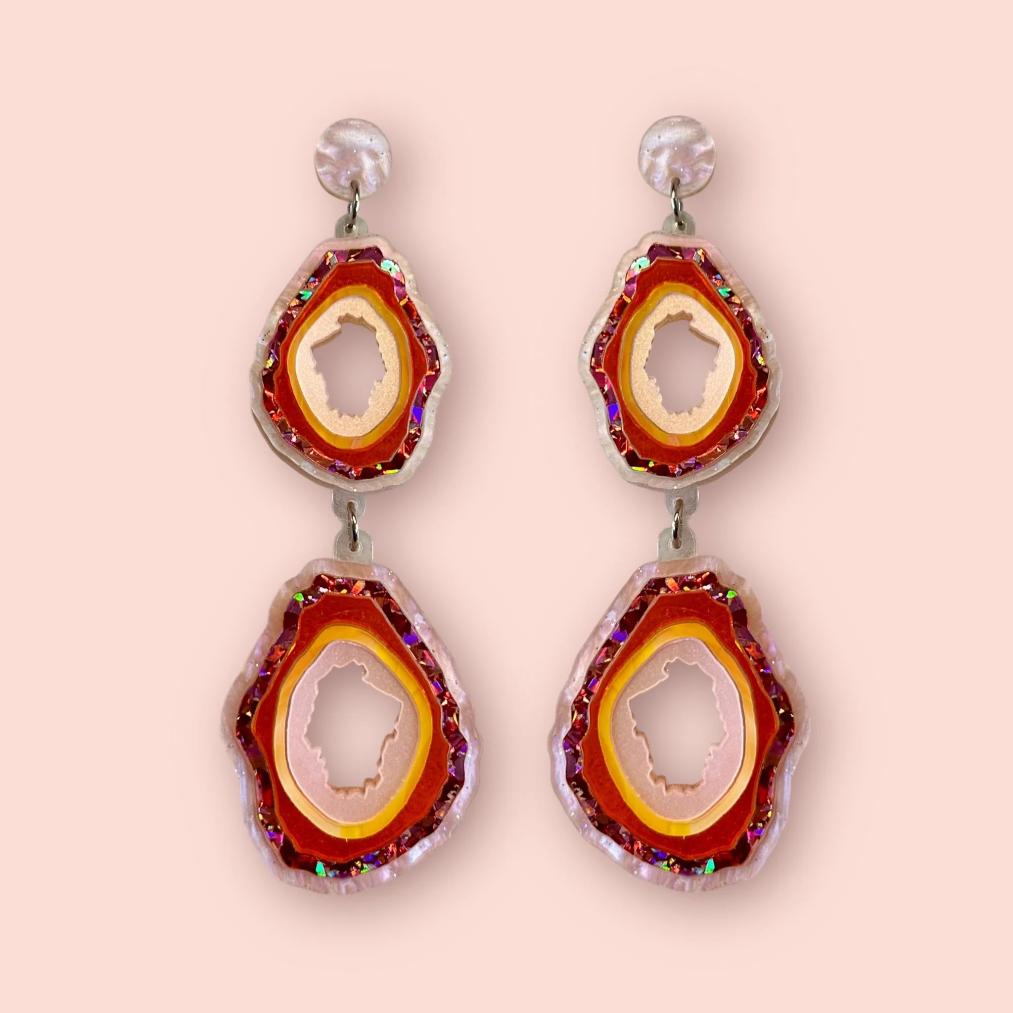 DOUBLE DROP GEODES (B) ONE OFF PAIR