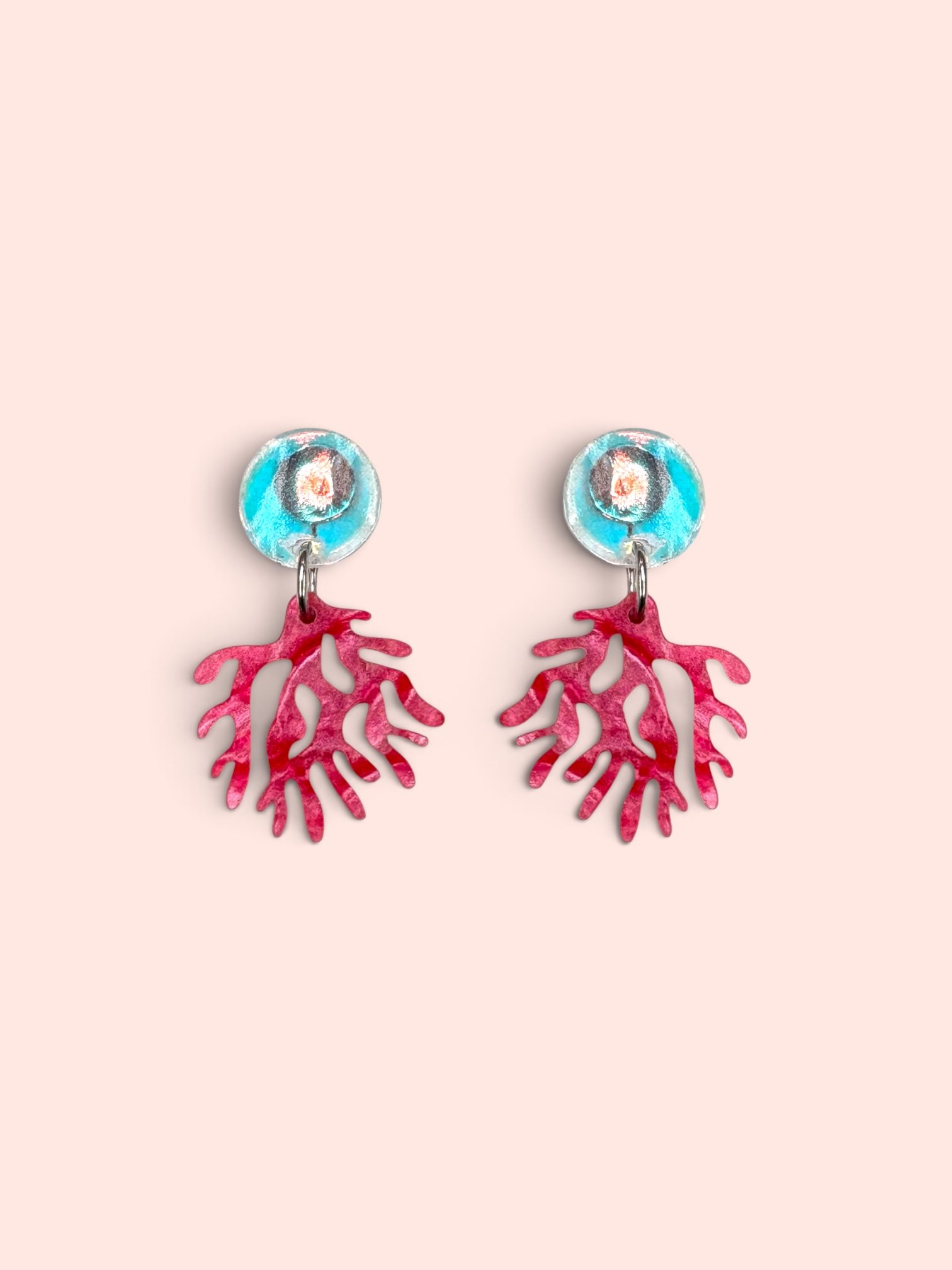 MINI MARBLE CORAL STUDS