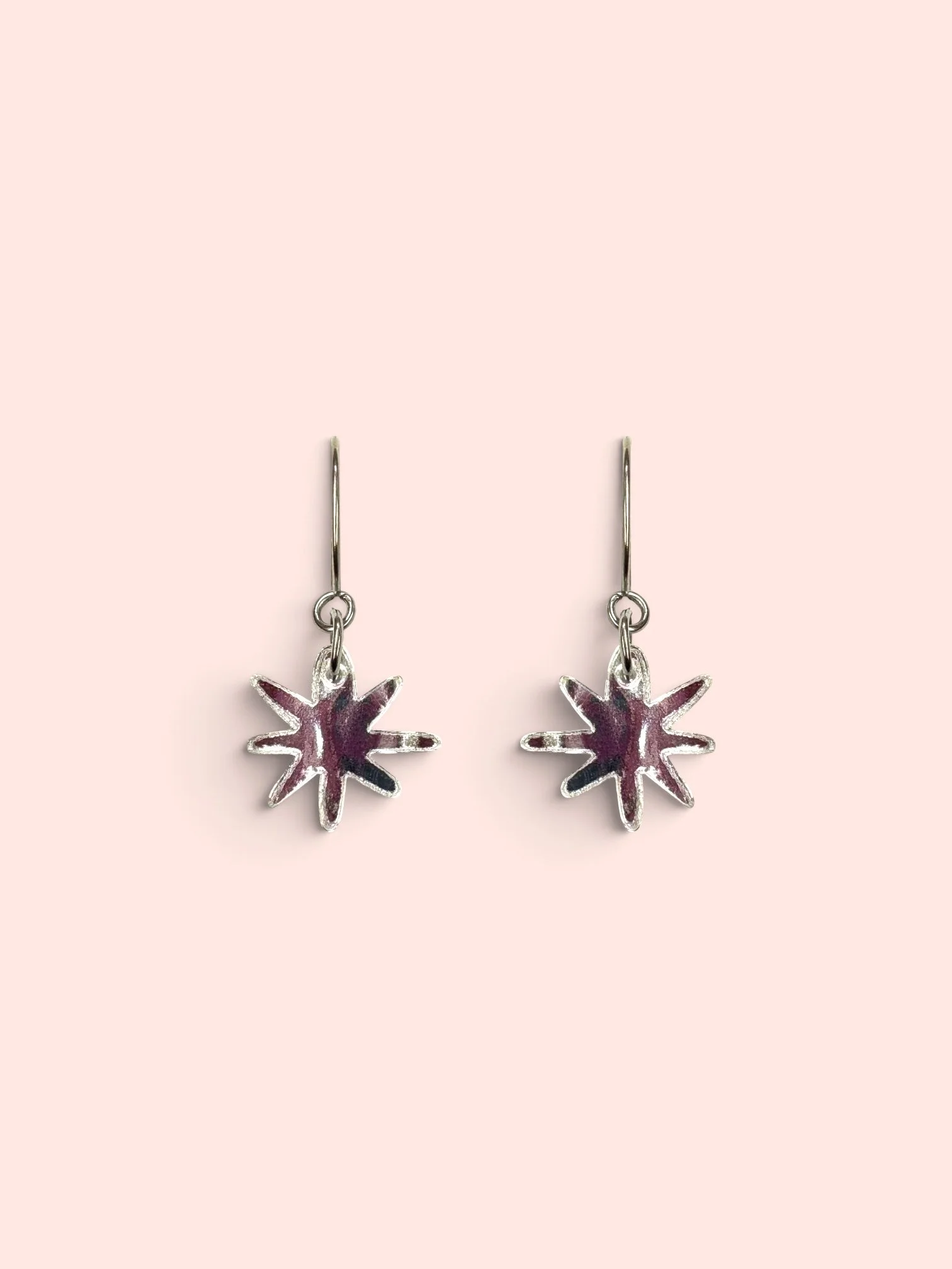 MINI SILVER MIRROR TEXTURED SPLAT HOOPS