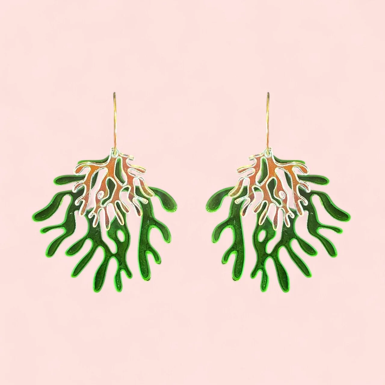 LARGE DOUBLE CORAL HOOPS (B)