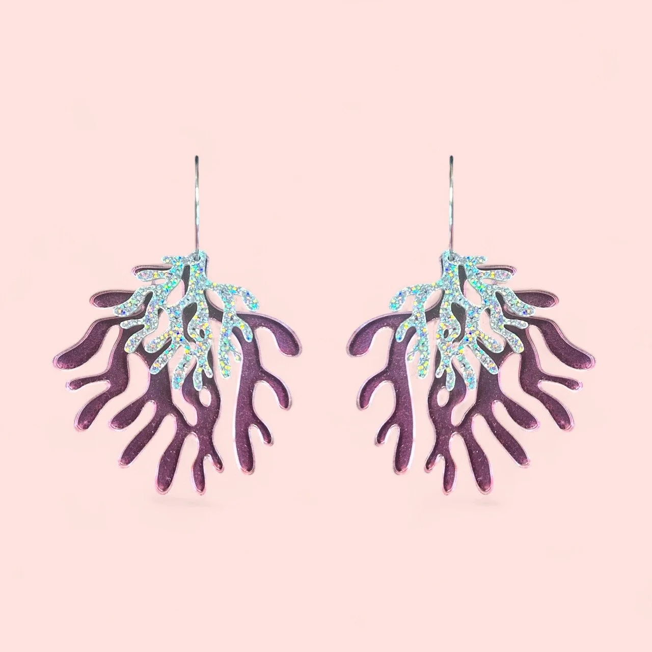 LARGE DOUBLE CORAL HOOPS (C) ONE OFF PAIR