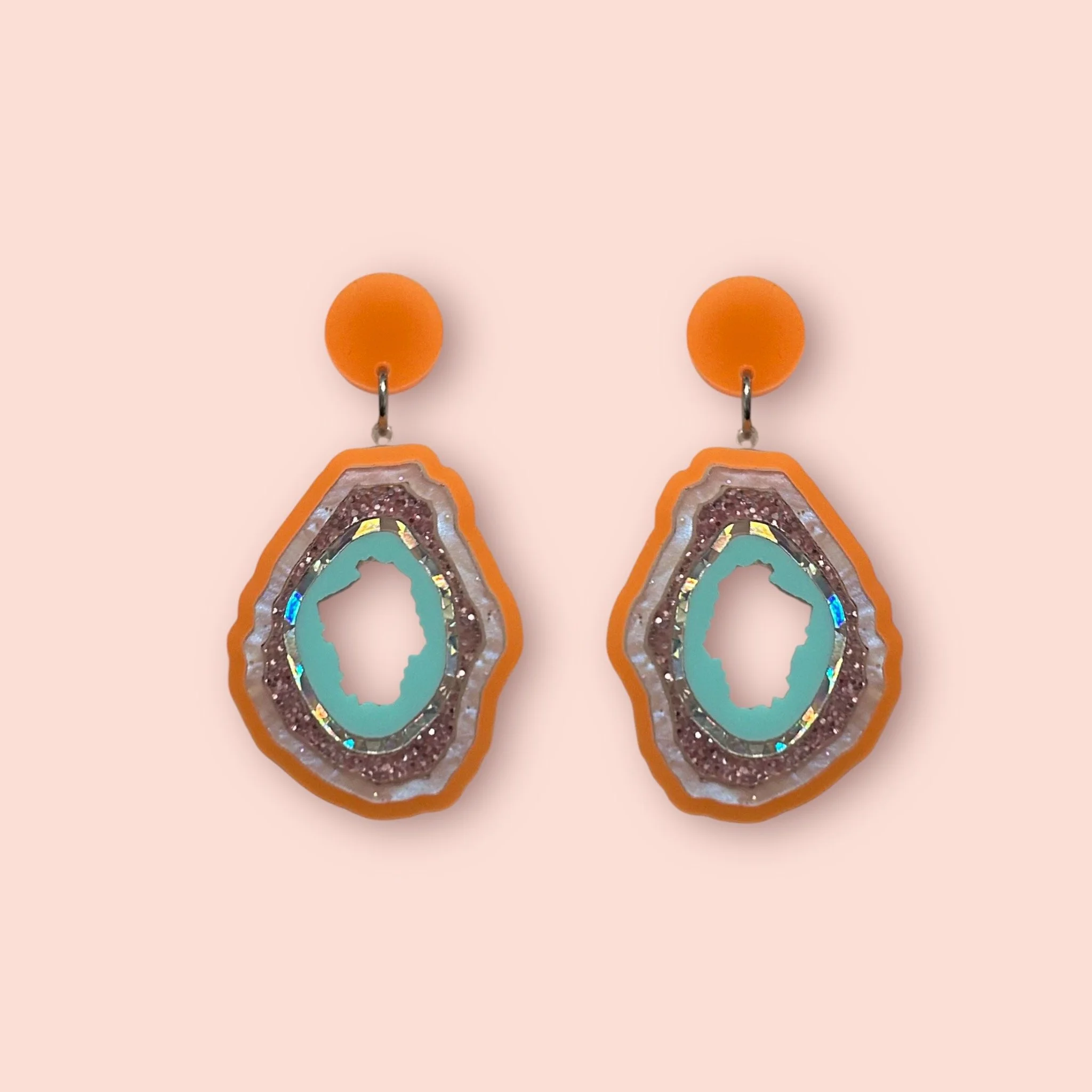 SMALL GEODE STUDS (ONE OFF PAIR) (D)