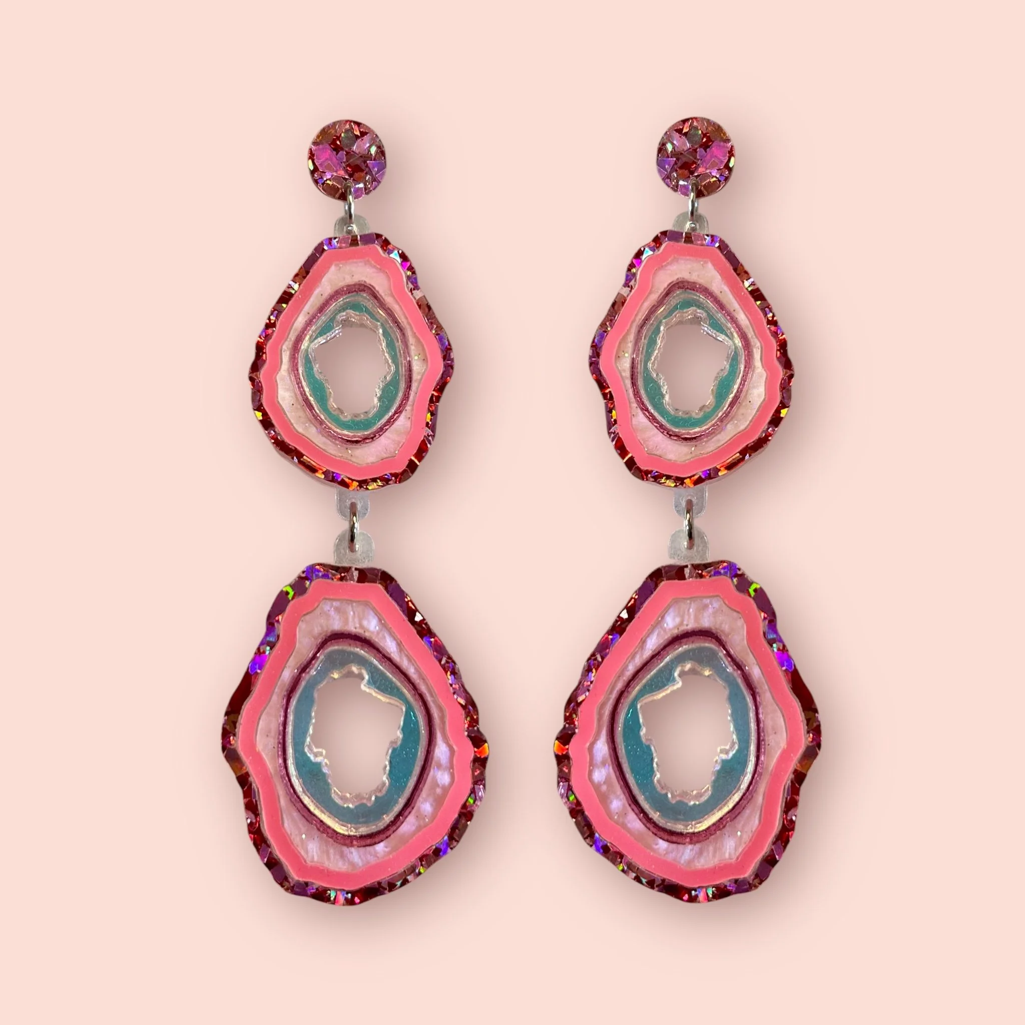 DOUBLE DROP GEODES (A) ONE OFF PAIR