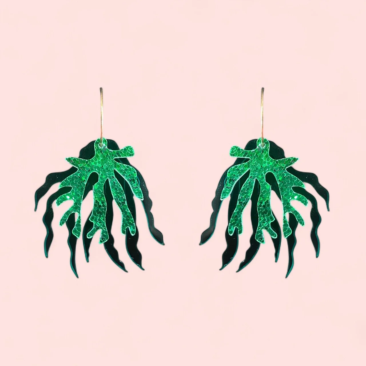 LARGE DOUBLE SEAWEED HOOPS (style 2) (B) ONE OFF PAIR