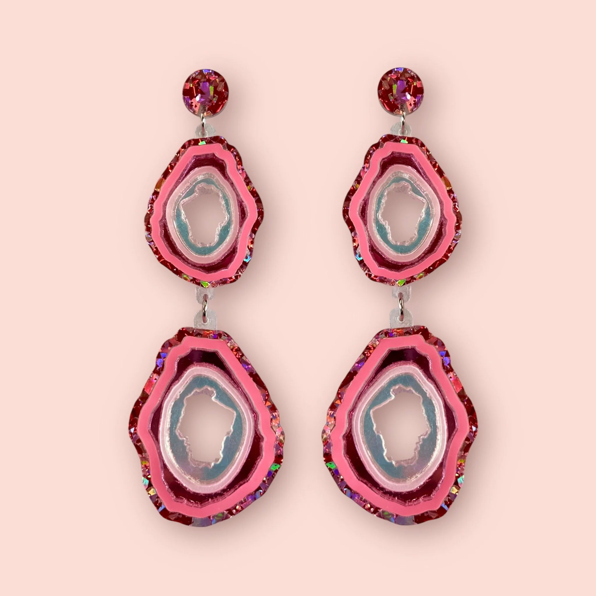 DOUBLE DROP GEODES (D) ONE OFF PAIR