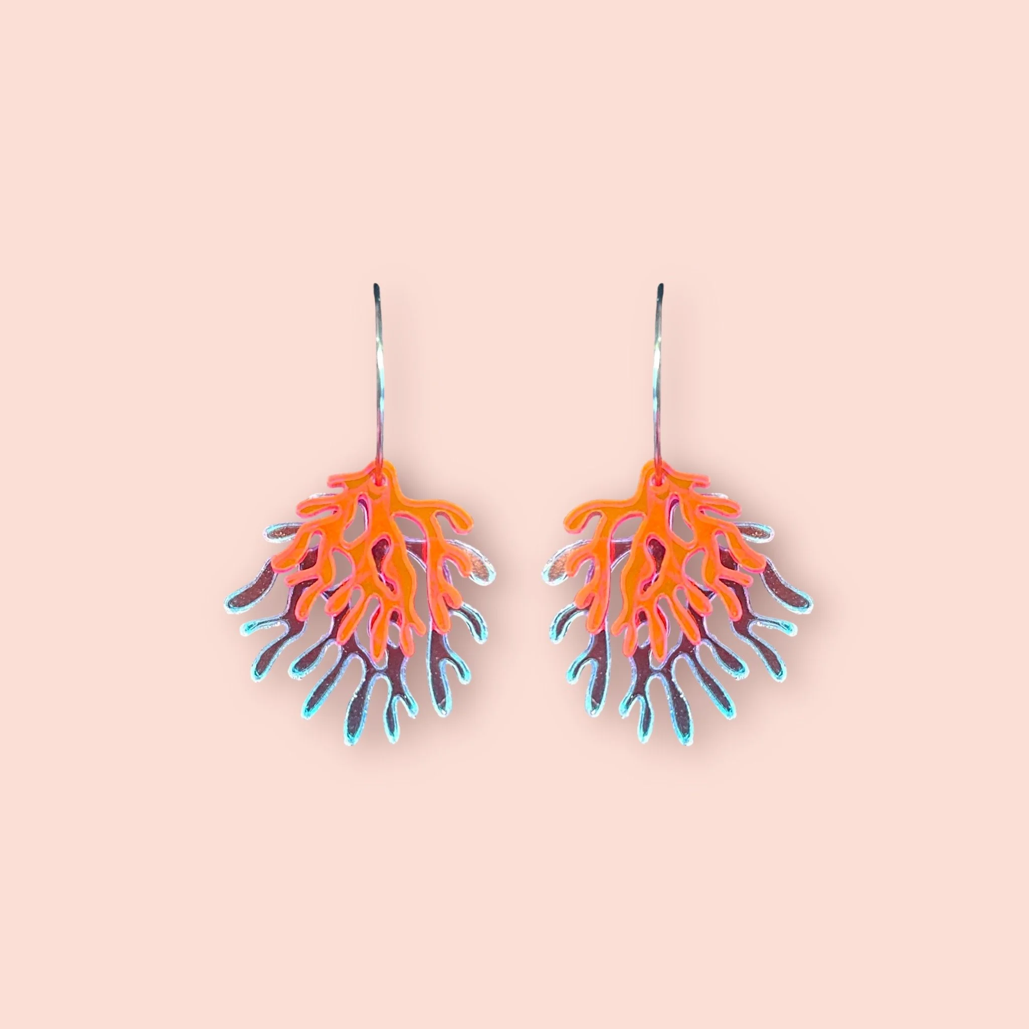 SMALL DOUBLE CORAL HOOPS (I)