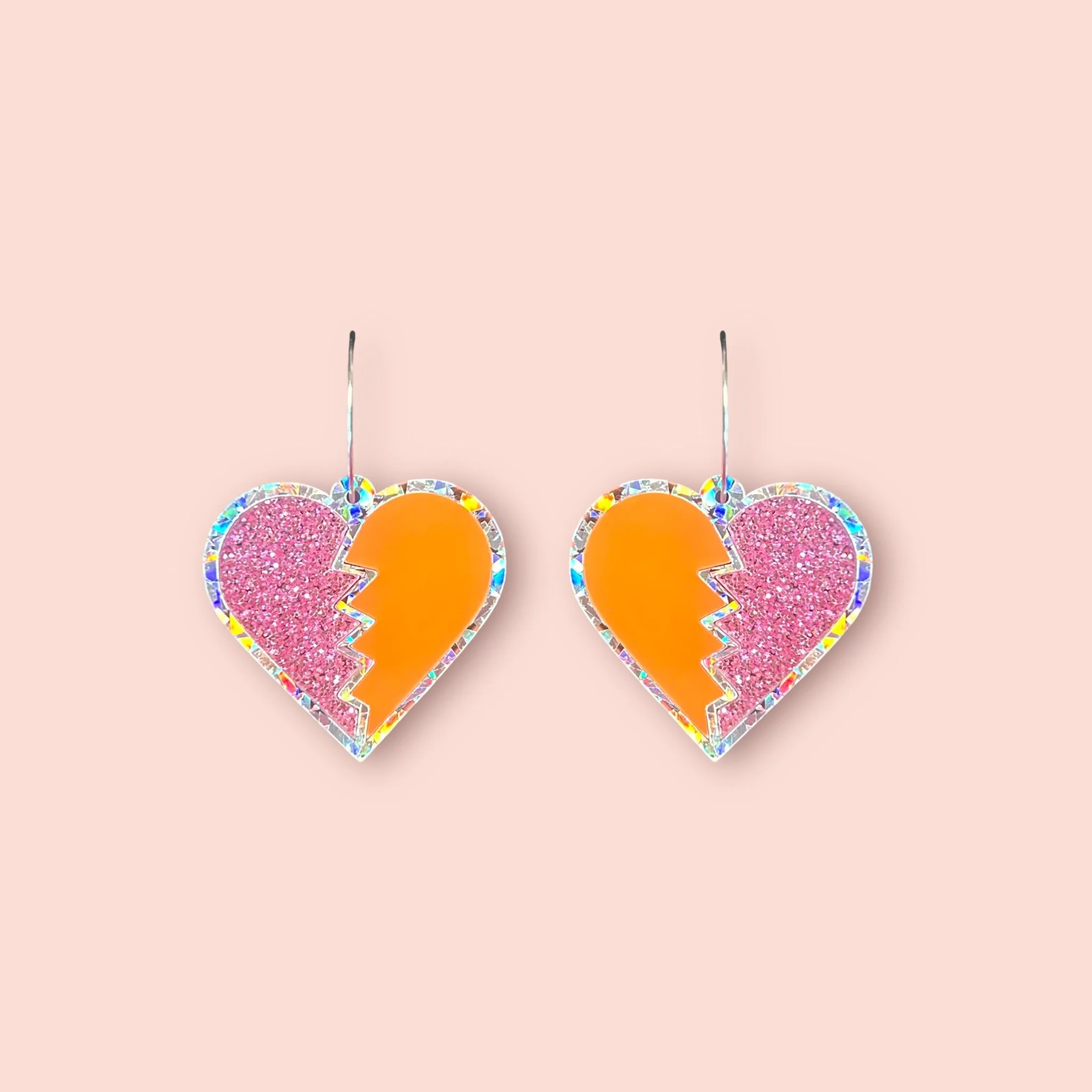 MEDIUM HEART BREAKER HOOPS (H) ONE OFF PAIR