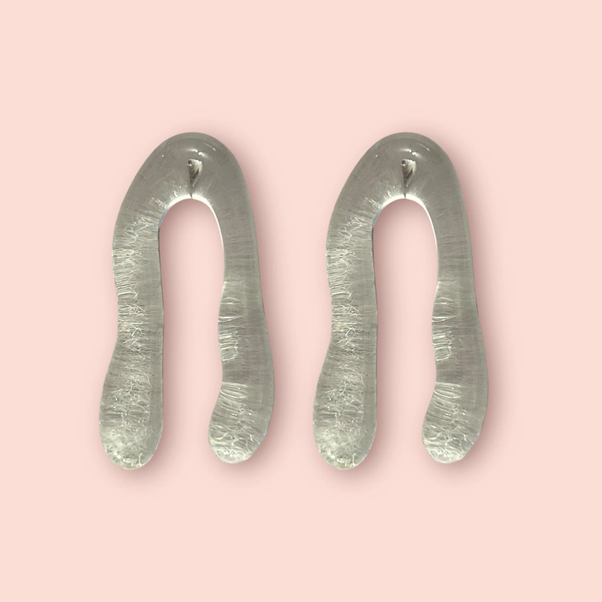 LARGE CLEAR WAVY DRIPPY STUDS