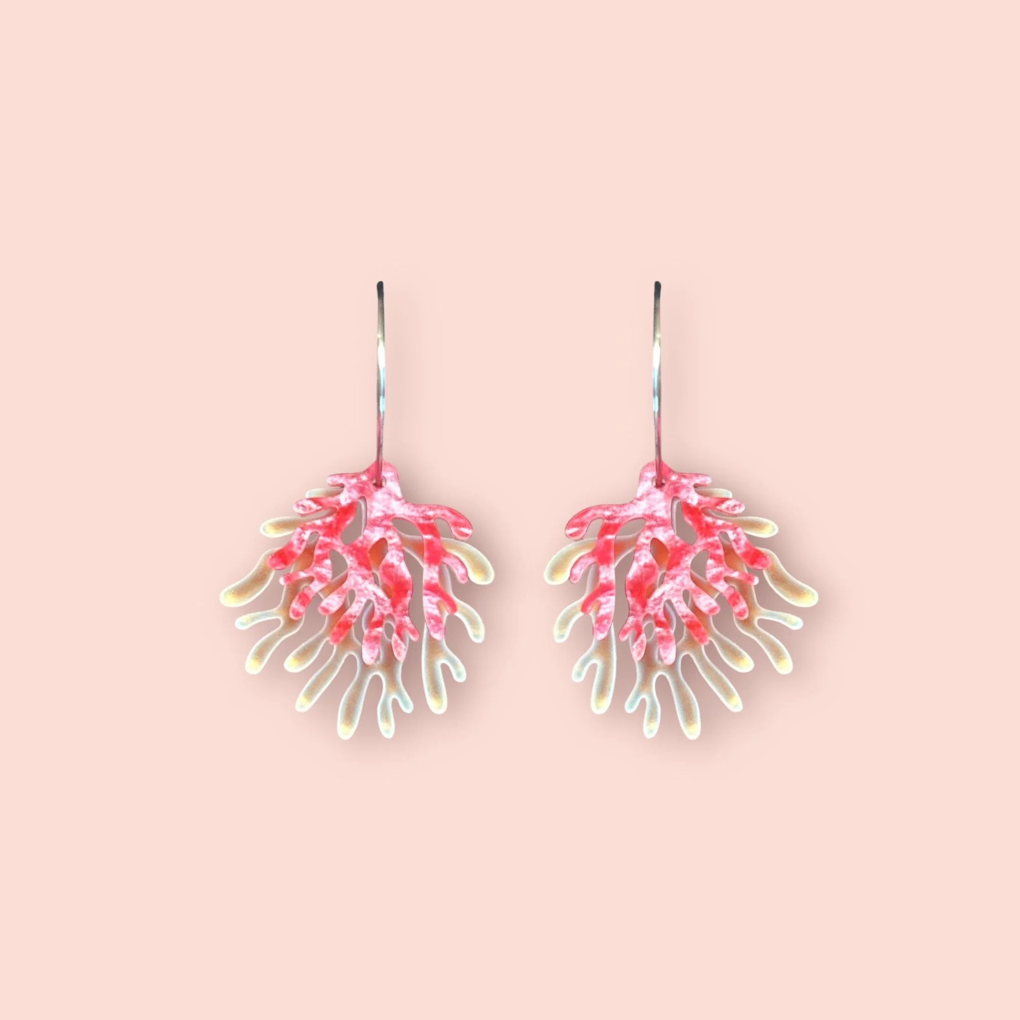 SMALL DOUBLE CORAL HOOPS (B)