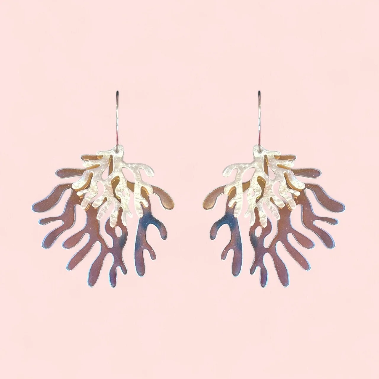 LARGE DOUBLE CORAL HOOPS (F)