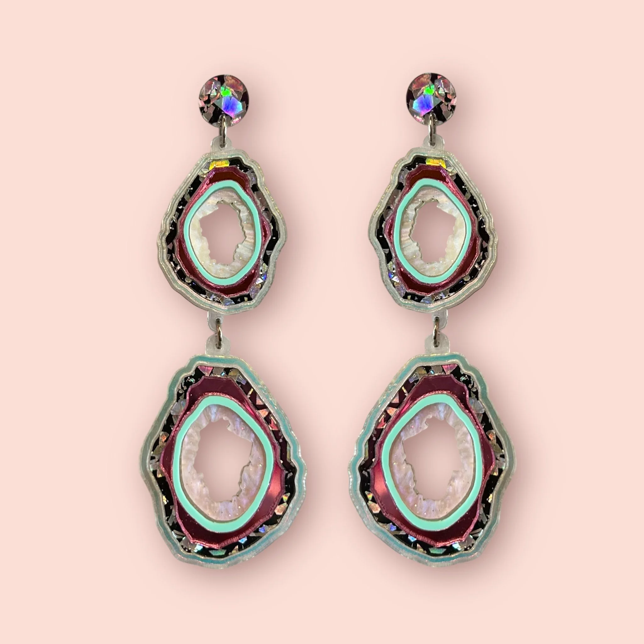 DOUBLE DROP GEODES (C) ONE OFF PAIR