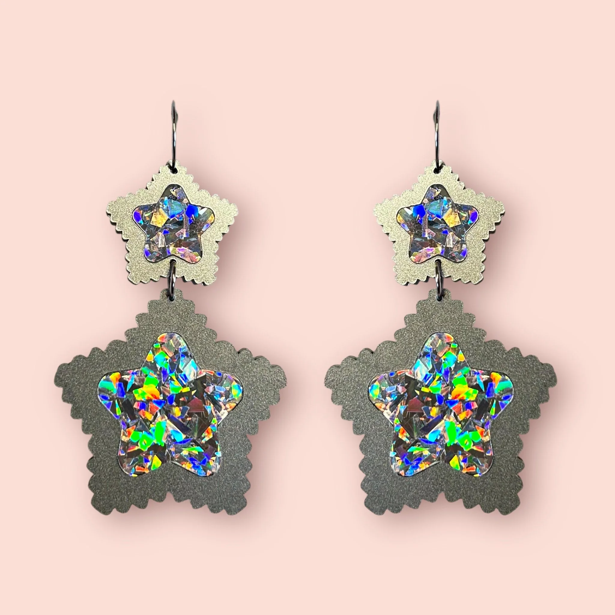 XL DOUBLE DROP STARS SILVER