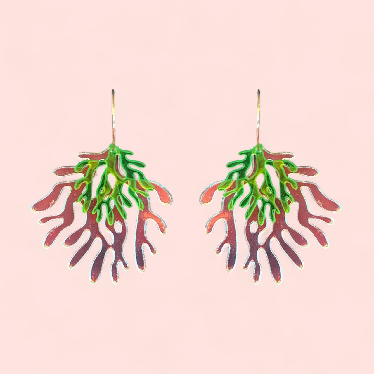 LARGE DOUBLE CORAL HOOPS (D)