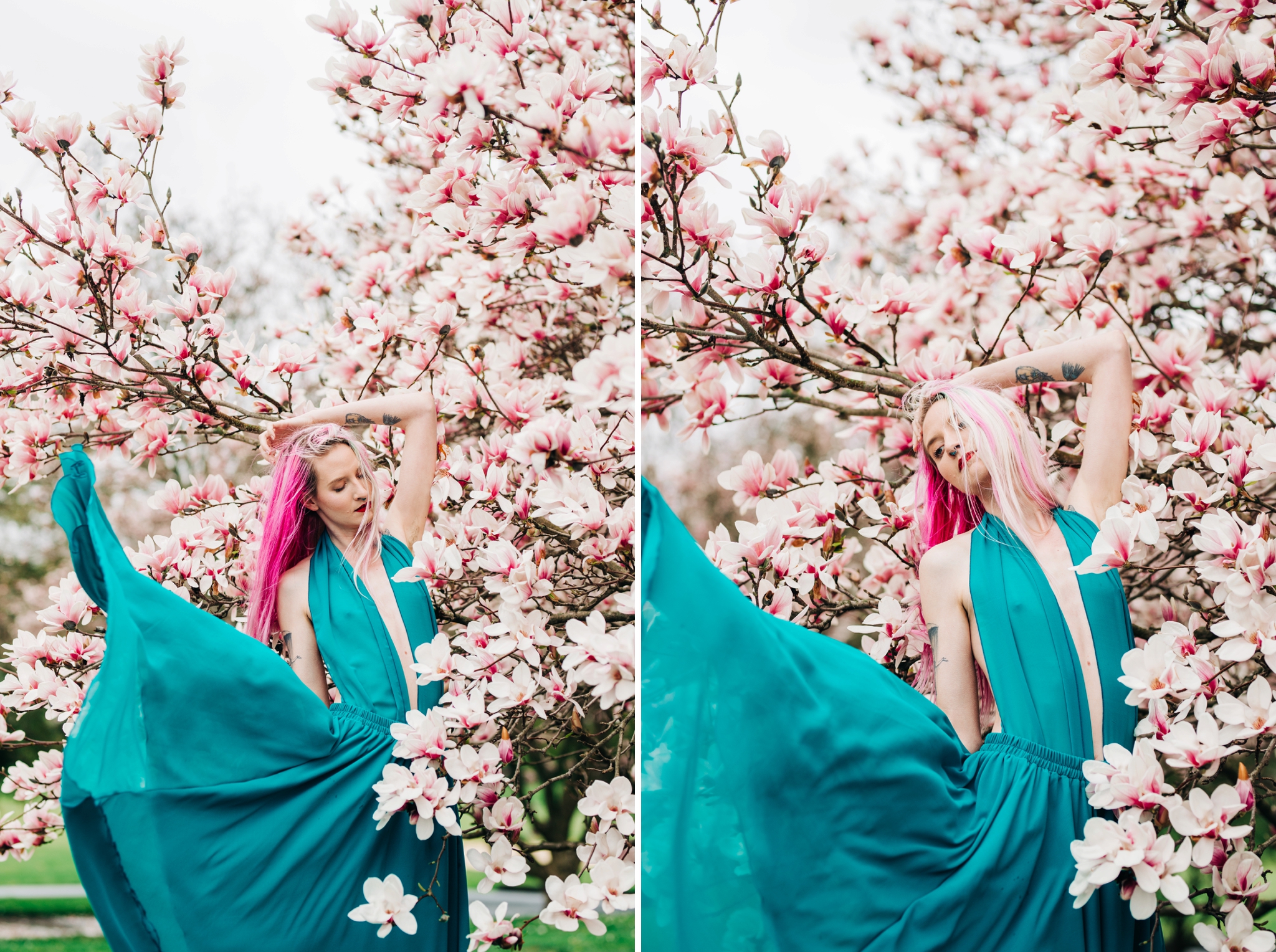 Emily Grace Photography, Lancaster PA Wedding Photographer for Adventurous Couples, Lancaster County Central Park Portrait Session, Magnolia Tree Photo Shoot