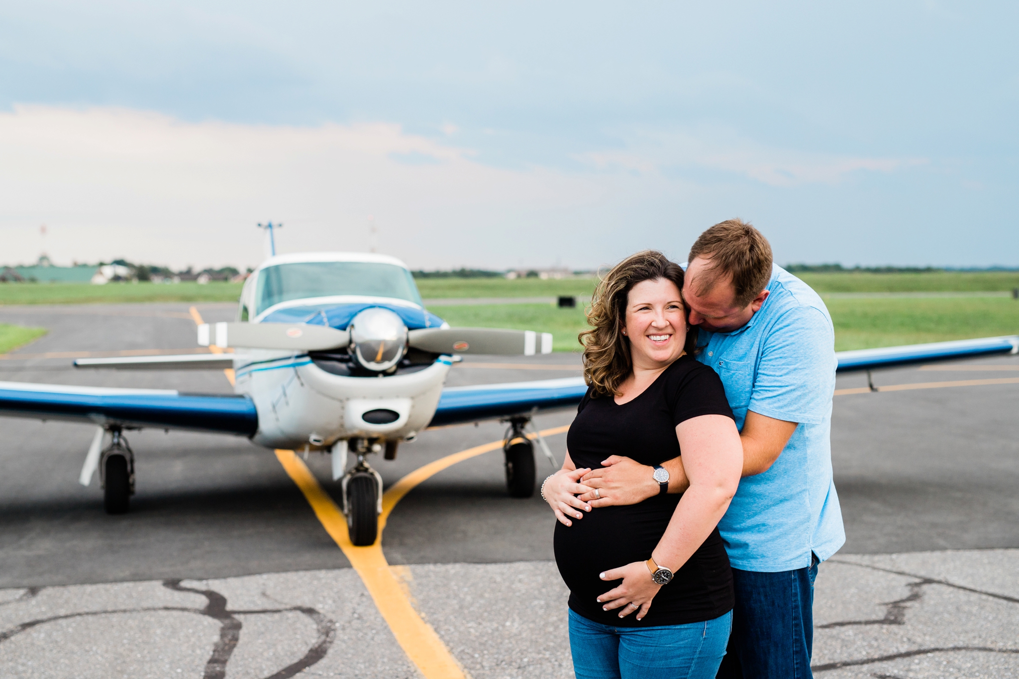 Emily Grace Photography, Lancaster PA Maternity Photographer, Lancaster Airport Maternity Photos, Lititz PA Maternity Photos, Airplane Maternity Photos