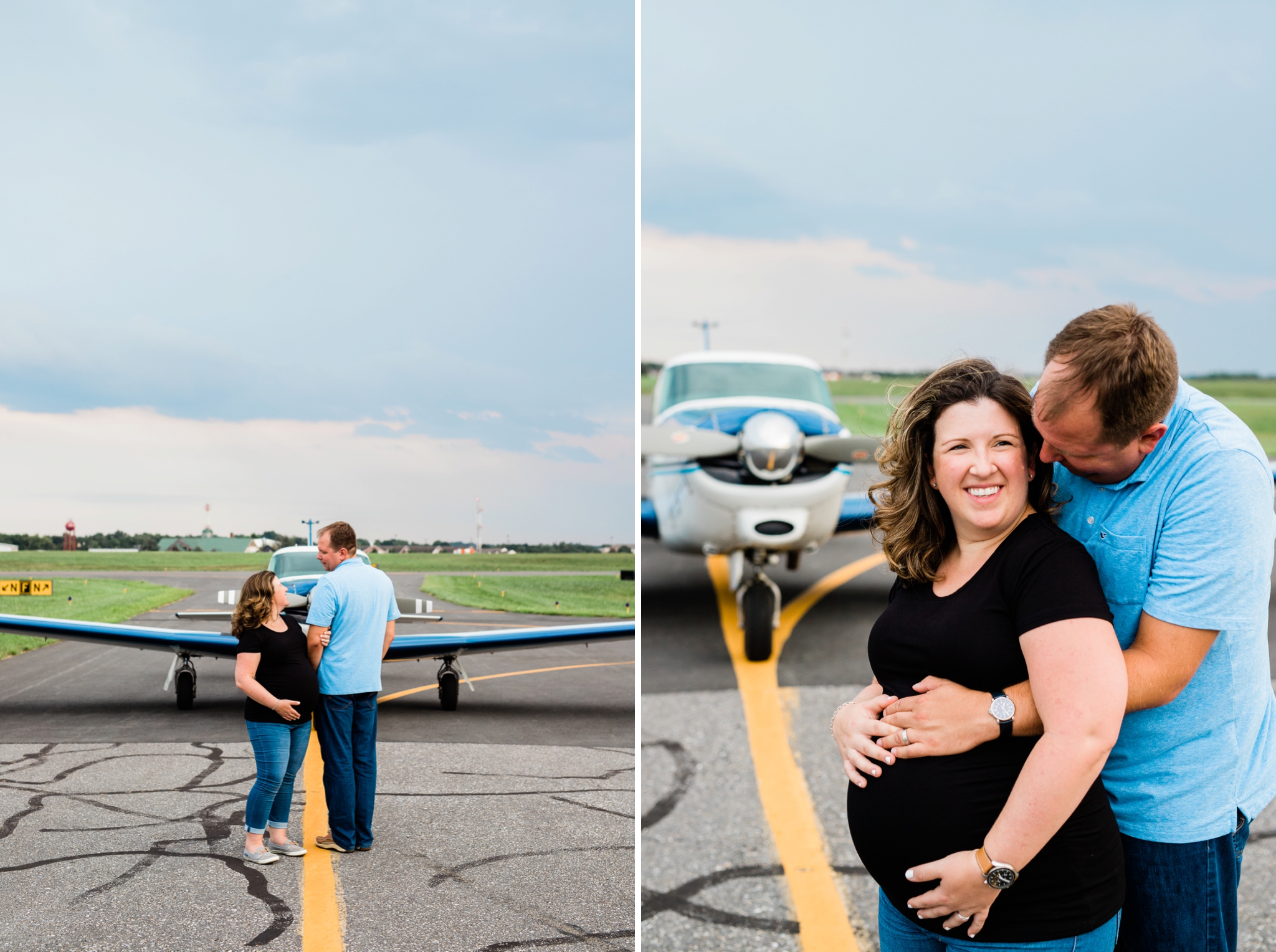 Emily Grace Photography, Lancaster PA Maternity Photographer, Lancaster Airport Maternity Photos, Lititz PA Maternity Photos, Airplane Maternity Photos