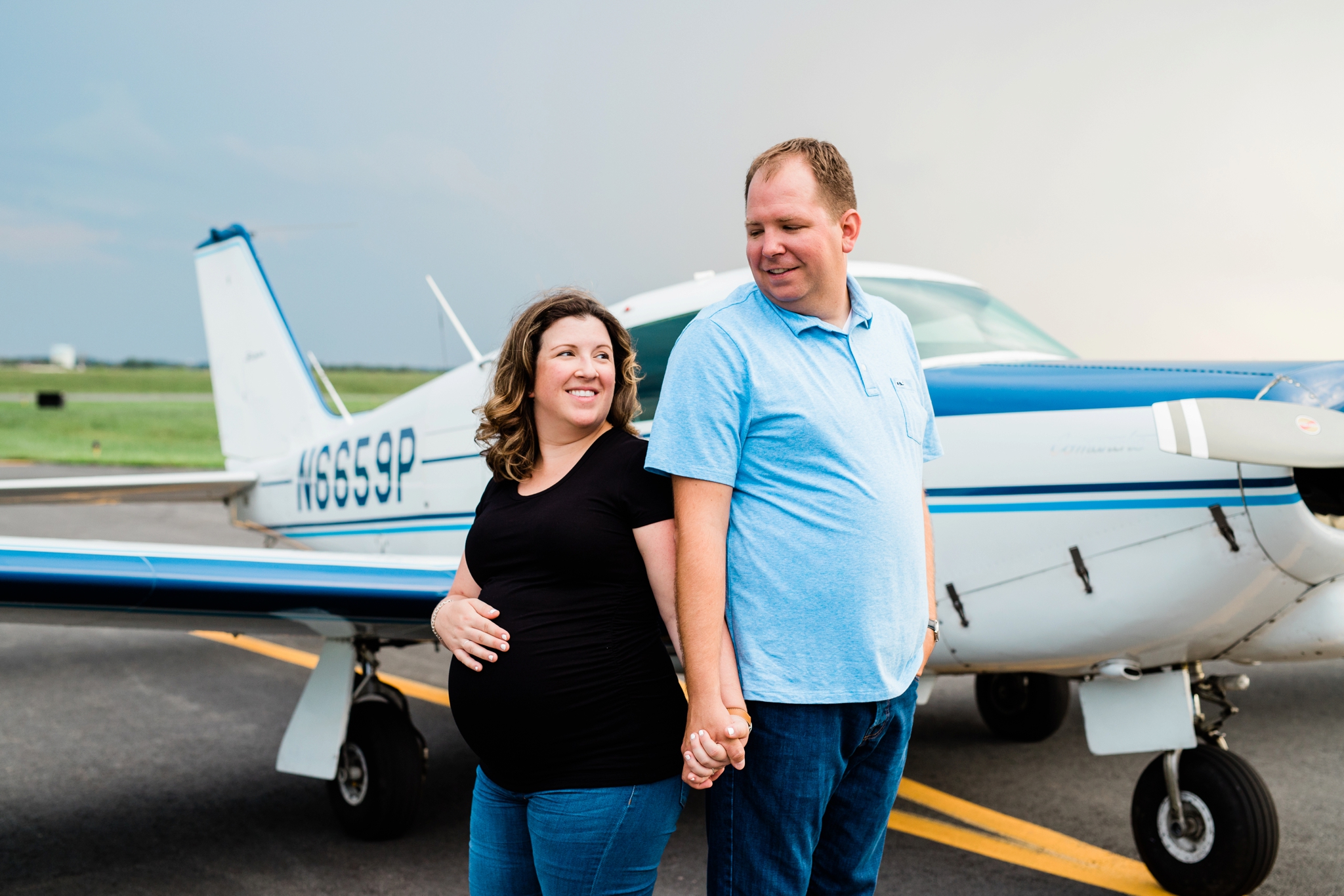 Emily Grace Photography, Lancaster PA Maternity Photographer, Lancaster Airport Maternity Photos, Lititz PA Maternity Photos, Airplane Maternity Photos