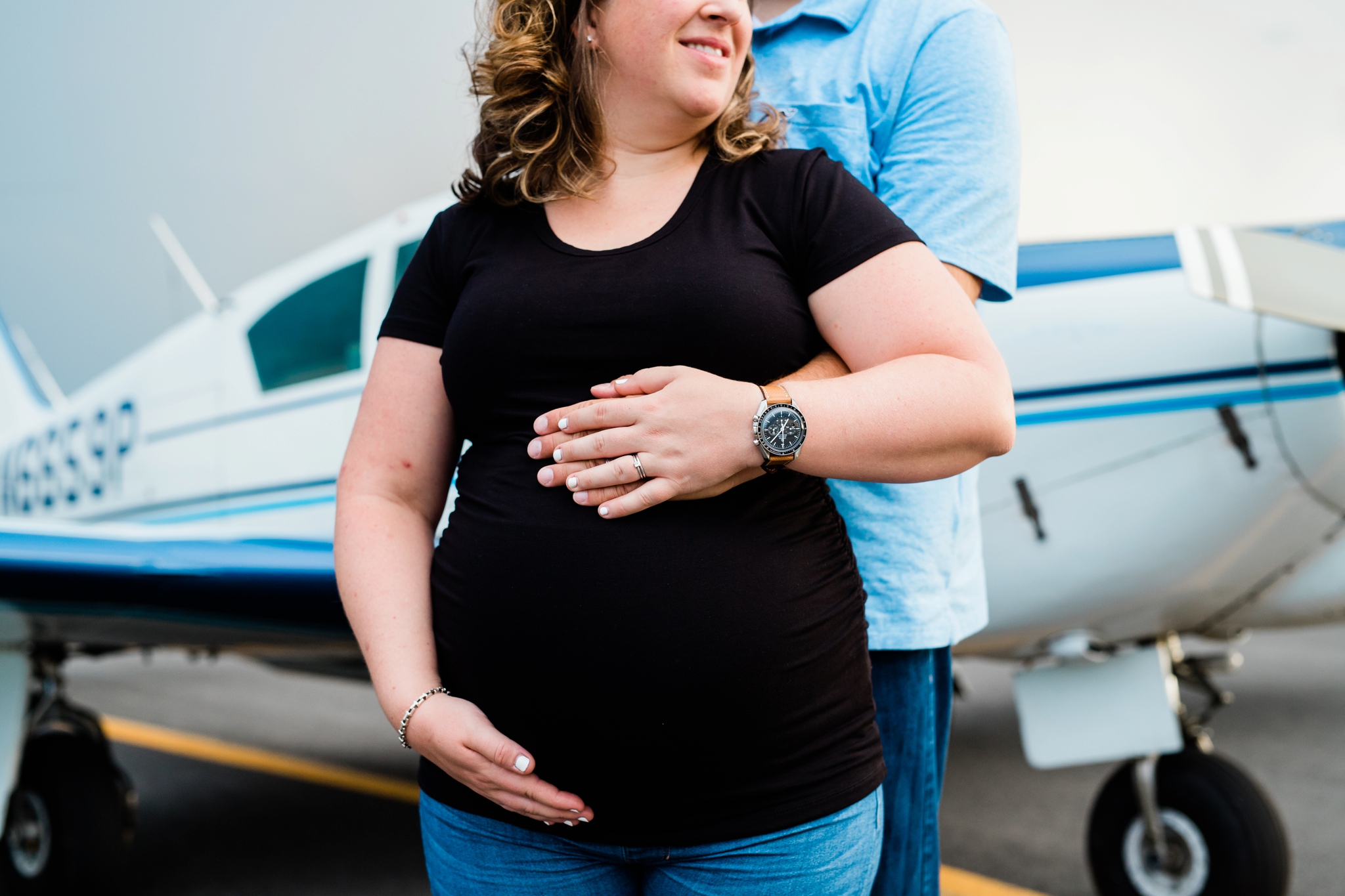 Emily Grace Photography, Lancaster PA Maternity Photographer, Lancaster Airport Maternity Photos, Lititz PA Maternity Photos, Airplane Maternity Photos