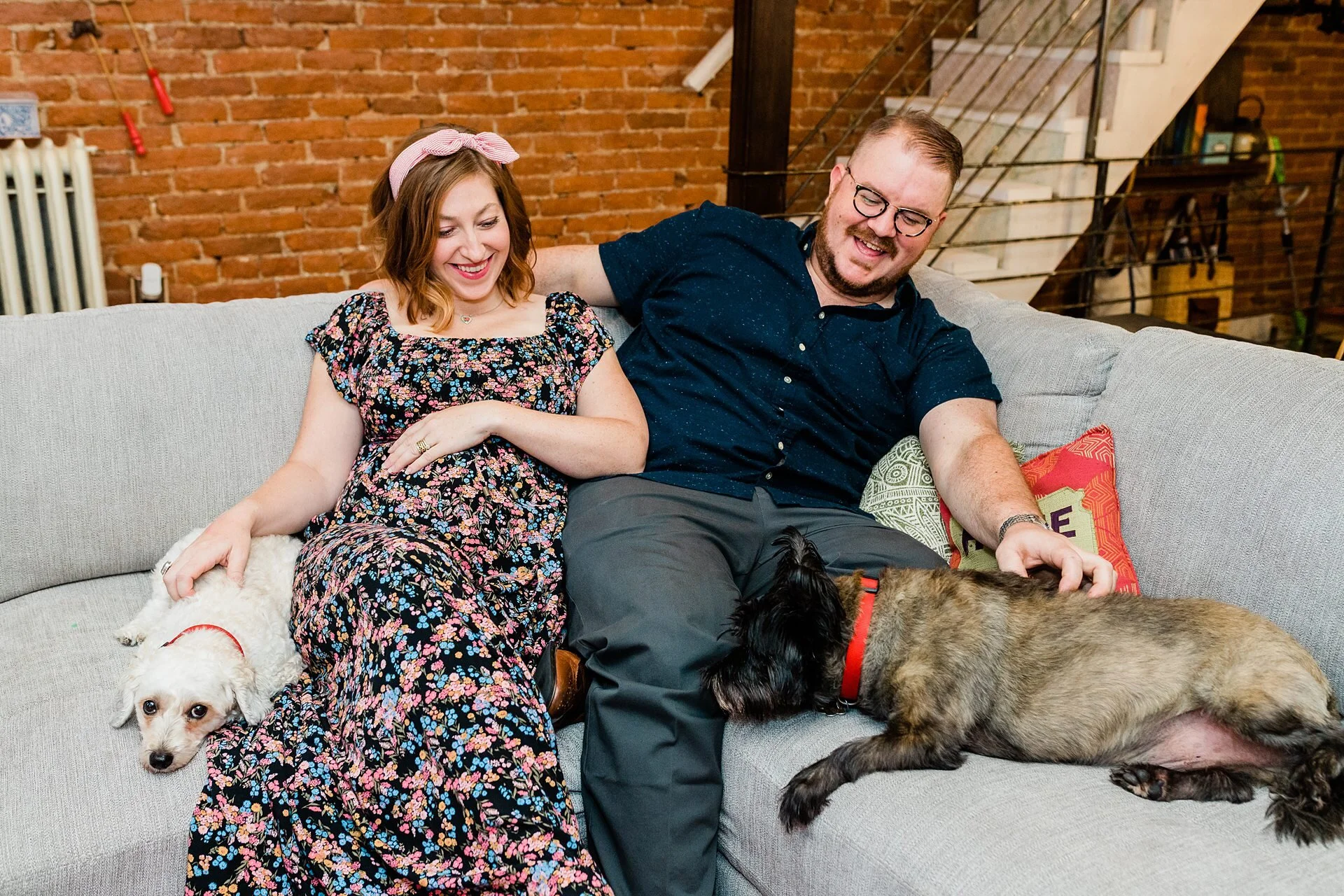Jenny + Evan | In-Home Maternity Session | Sunflower Field Maternity Session | Lancaster, PA