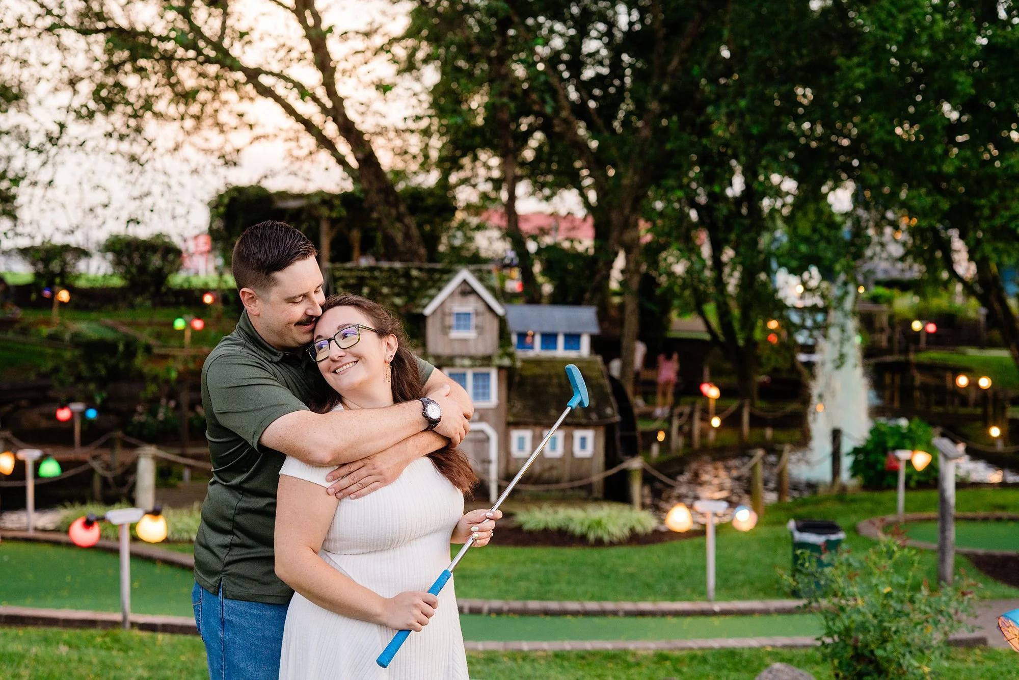 Emily Grace Photo, Mini Golf Engagement Photos, Adventure Sports Hershey, Adventure Sports Hershey Engagement Photos, Hershey PA Engagement Photos