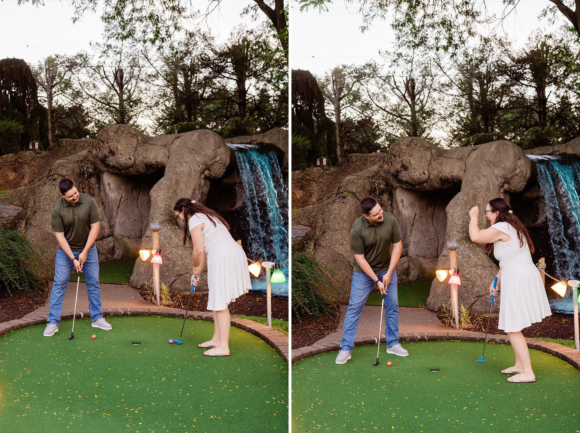 Emily Grace Photo, Mini Golf Engagement Photos, Adventure Sports Hershey, Adventure Sports Hershey Engagement Photos, Hershey PA Engagement Photos
