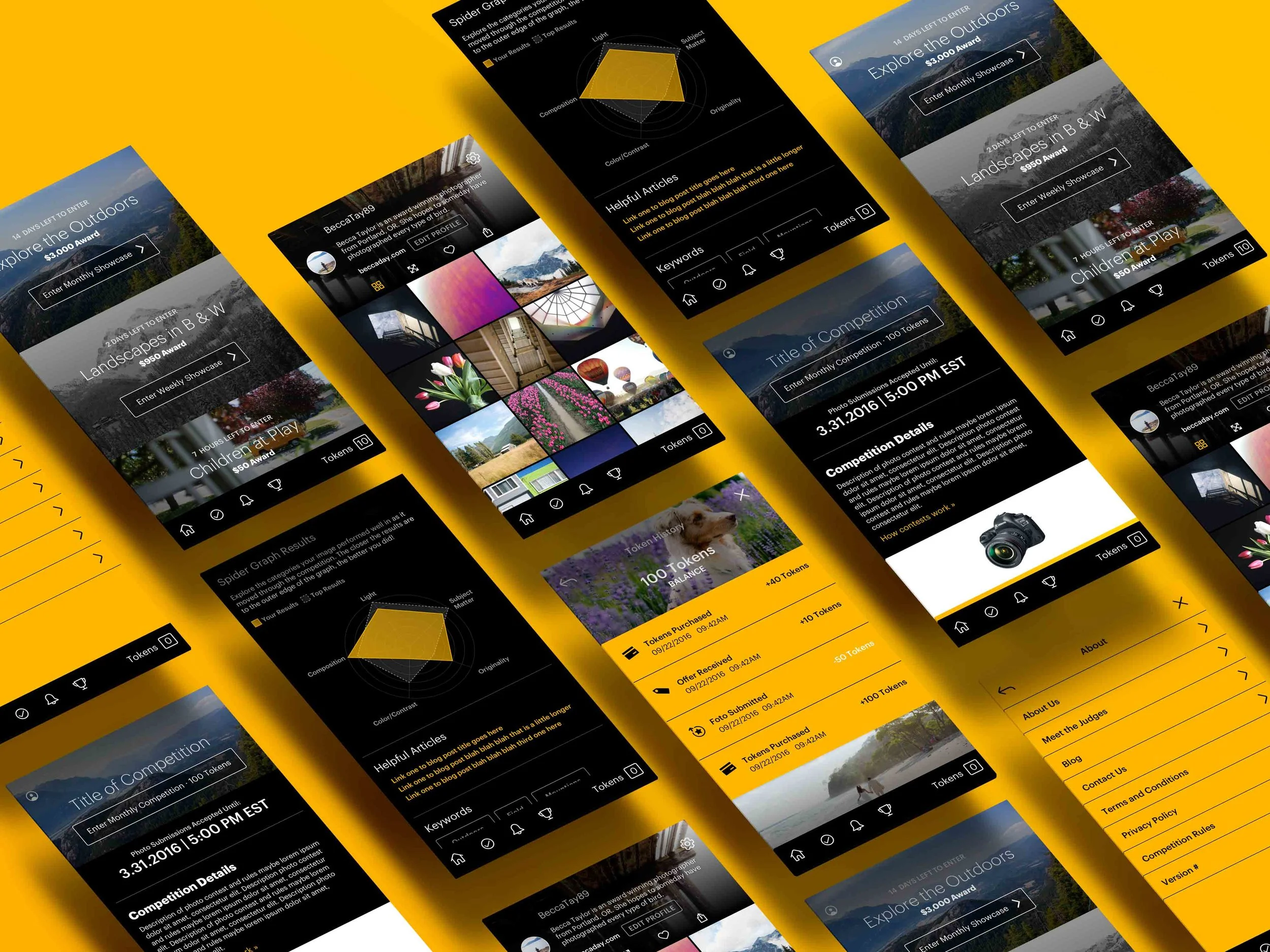 App overview // InVision designs available upon request