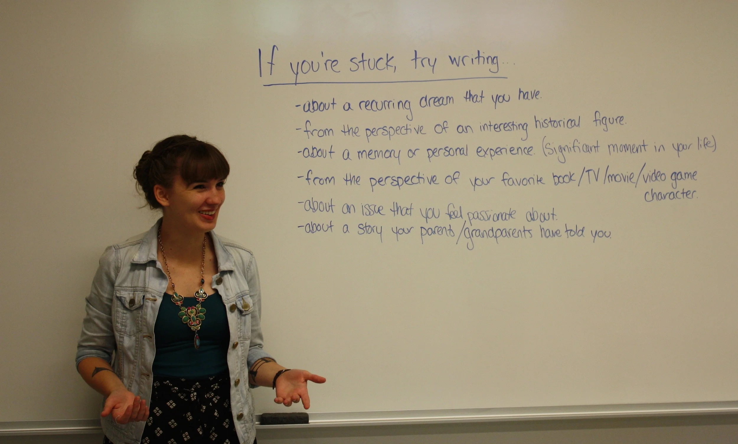 A free-writing exercise at the Experimentory.