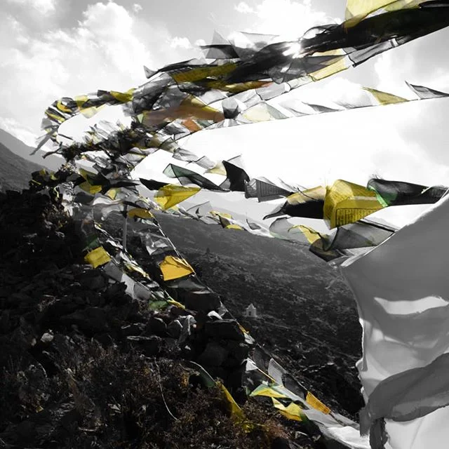 Tibetan Prayer Flags at a funeral ground that I stumbled upon. #nepal #himalayas
