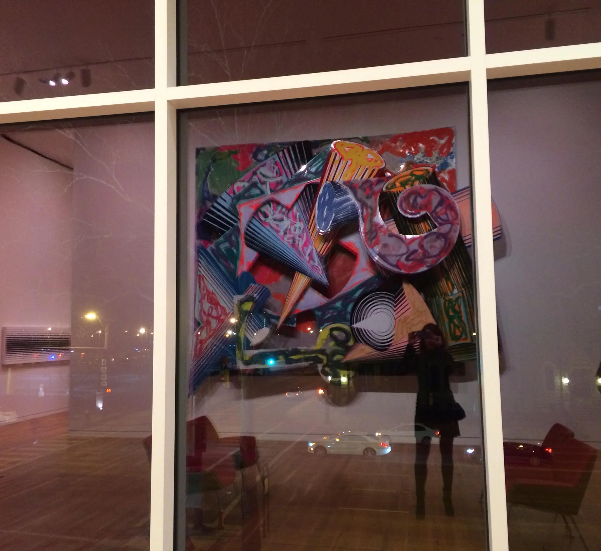 Pictured here: Shannon trying to take an artsy, nighttime photo in one of the beautiful gallery spaces at the Columbus Museum of Art.