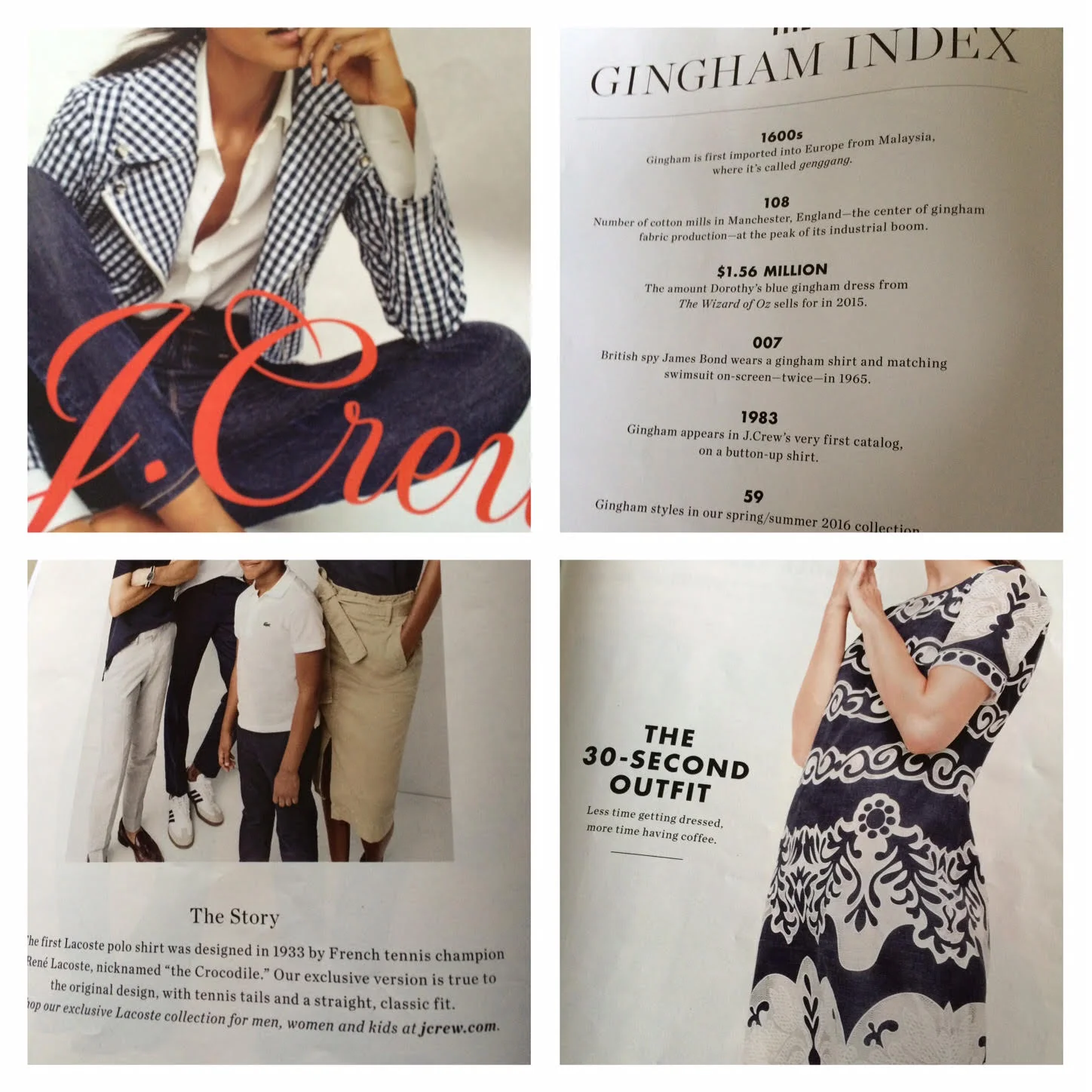 Images from the J. Crew April 2016 Style Guide