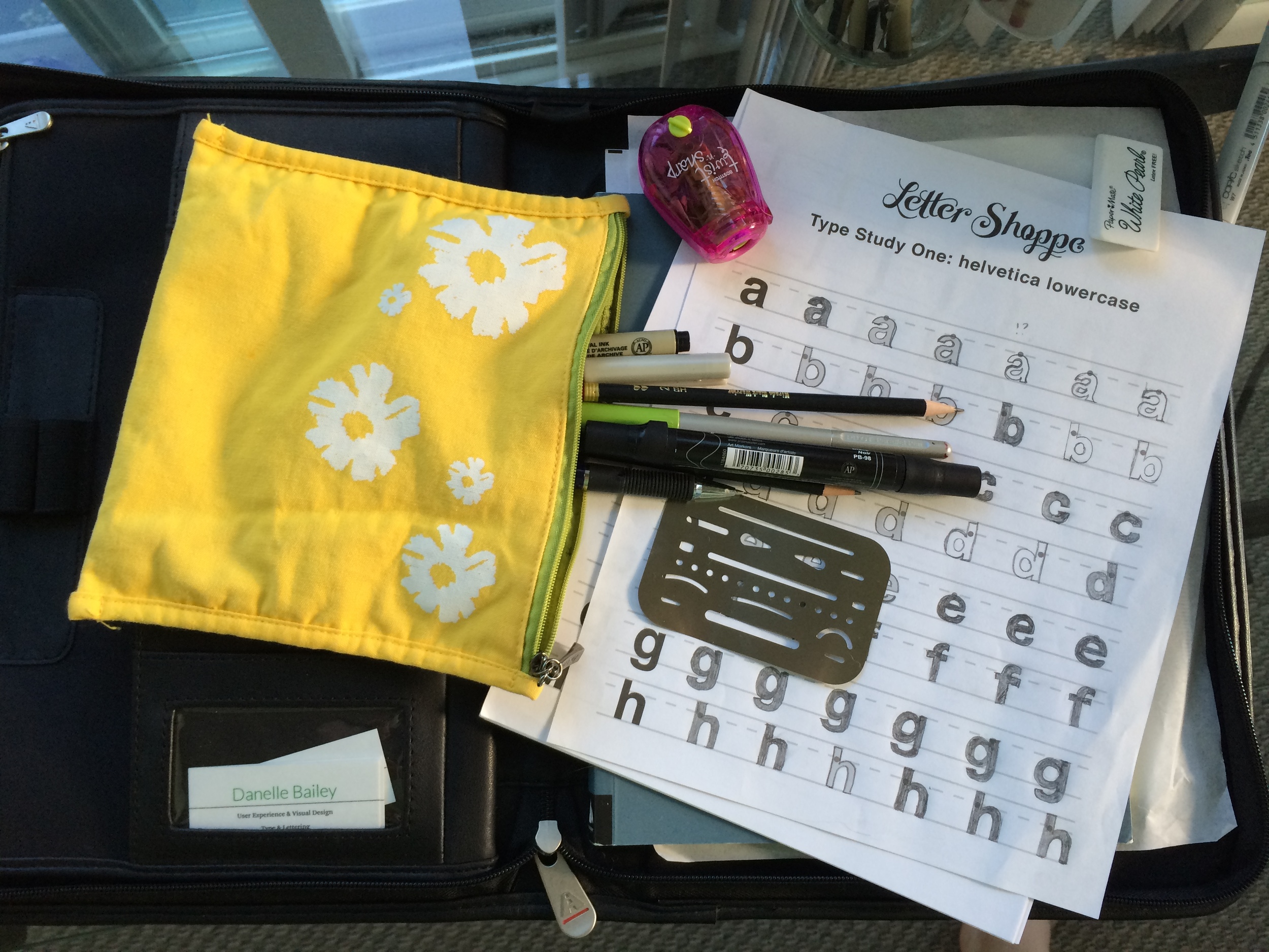 Zipper binder with the essentials for travel.