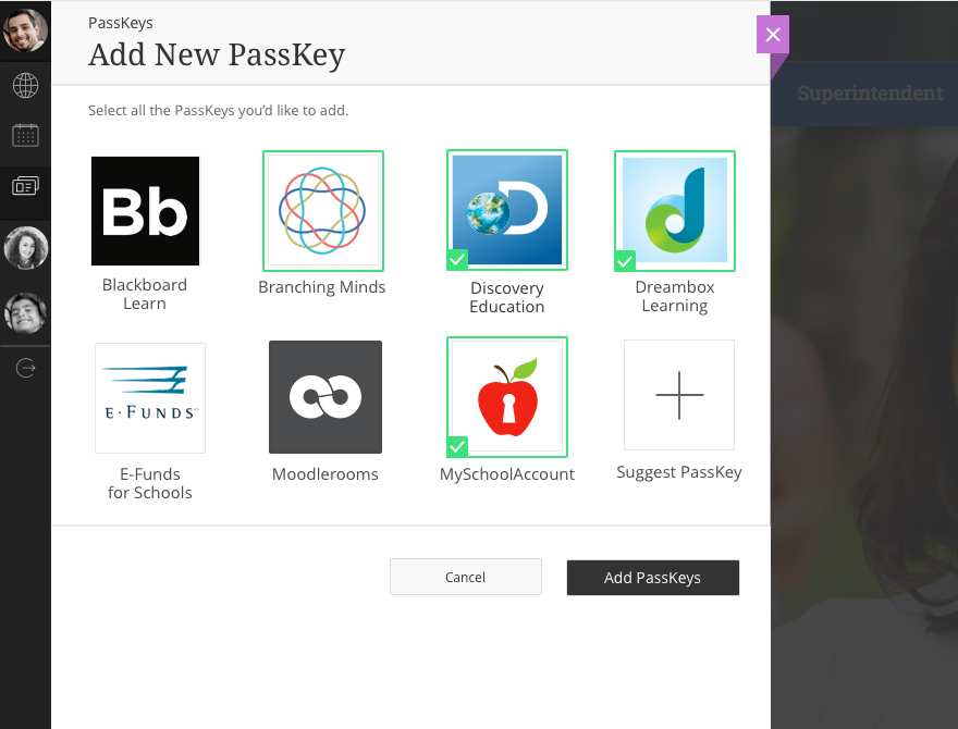 Selecting Existing PassKeys to Display