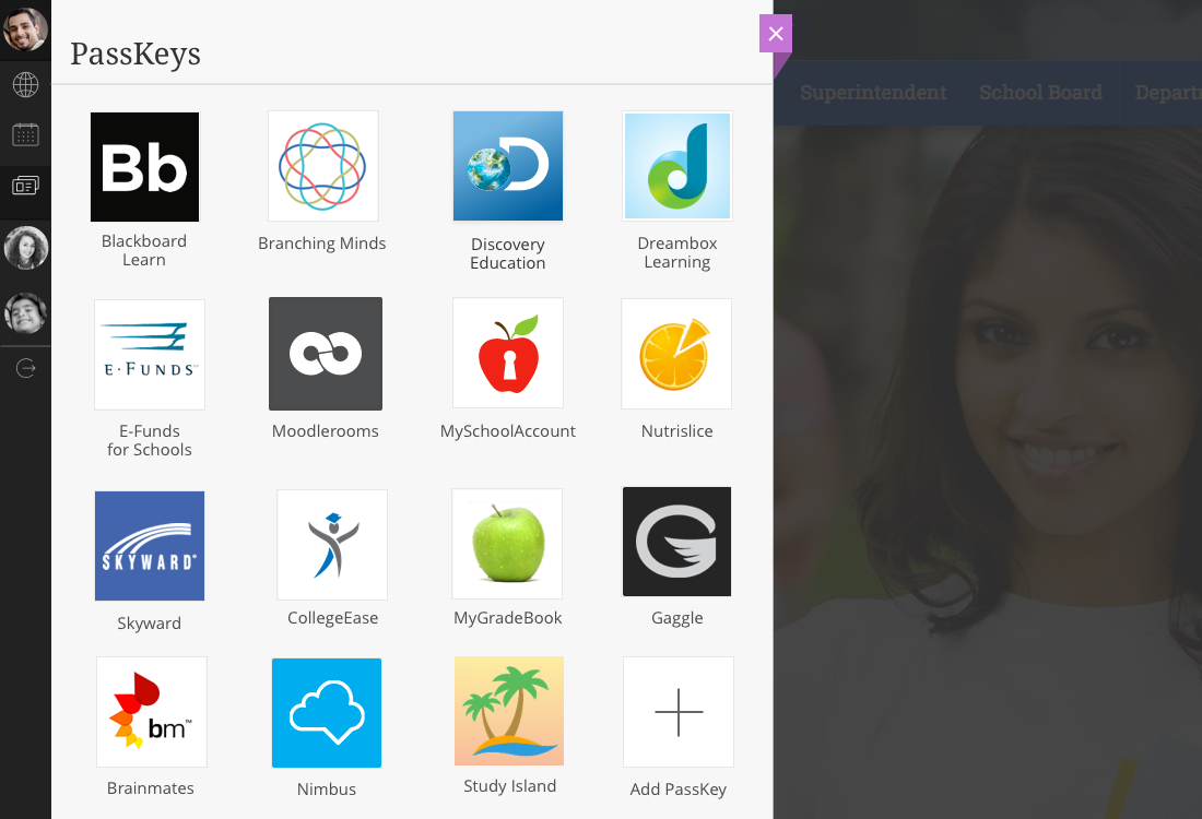 PassKey area Inside Dashboard