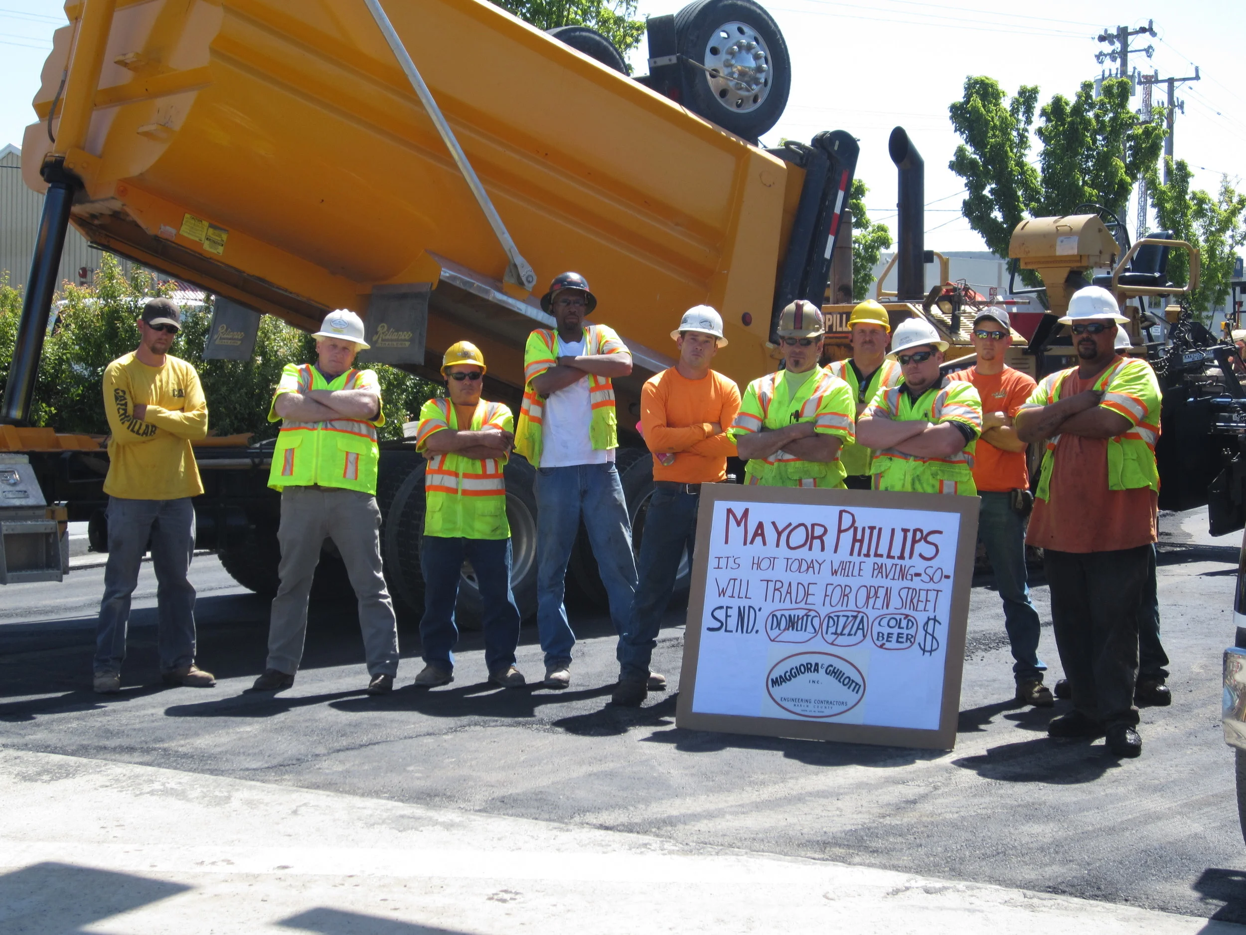 A little fun with the San Rafael Mayor paving Anderson Drive - San Rafael, CA