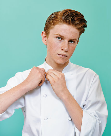 16-yr-old Flynn McGarry 'offends' chefs by err... cooking. (© Peden &amp; Munk for The New York Times)