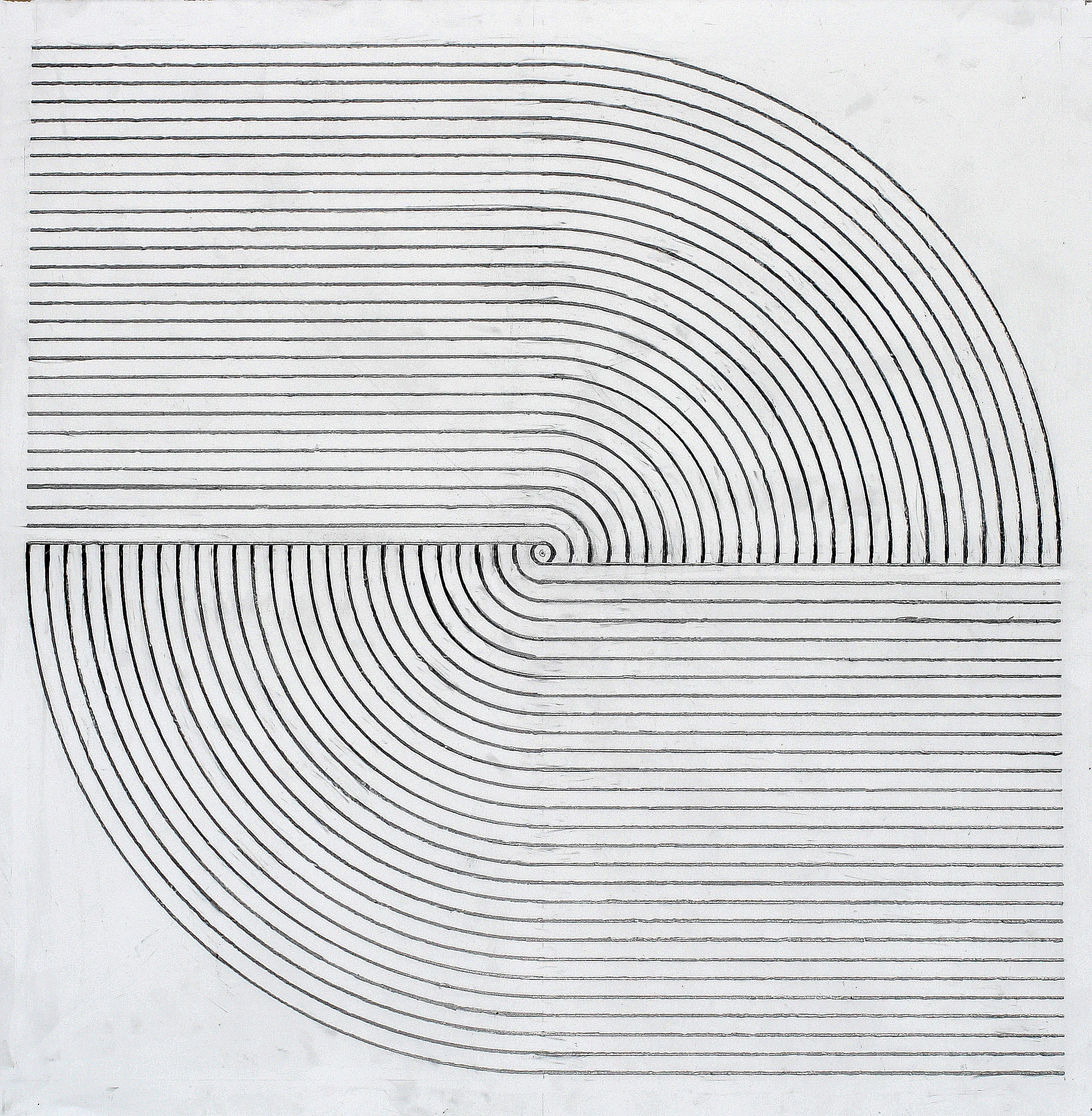Optic Drawing #16, 2014, 32x32, graphite on paper