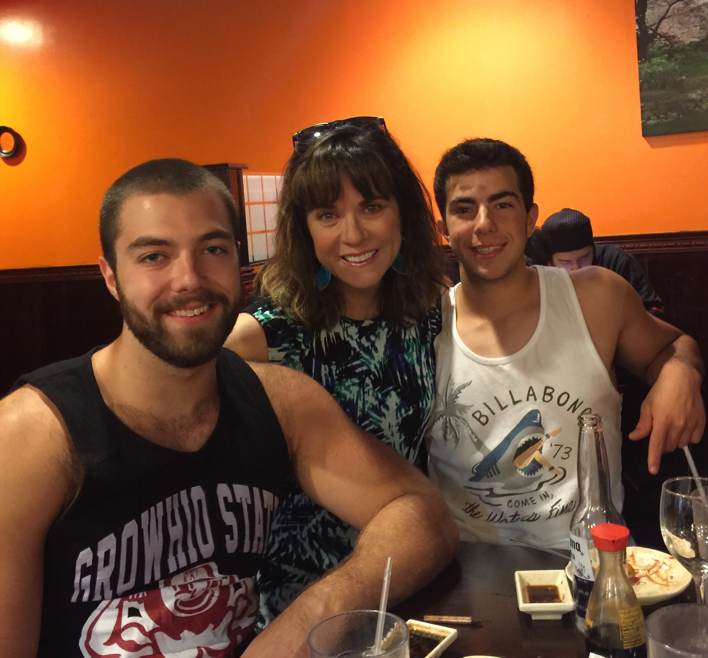 My sons, Zach and Matt, at one of our birthday celebrations for Zach's 20th birthday this year.