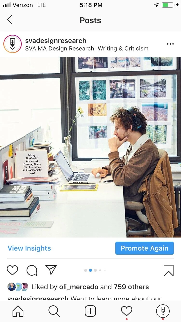 Promotional campaign for the MA Design Research, Writing and Criticism