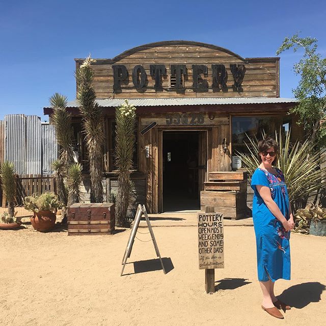 You guys, I took some time off to unwind in TX with family and the Palm desert for @gabeishh Birthday🌵 I am feeling so inspired and refreshed. Can’t wait to put wildflowers and cacti on some pots. #pioneertown #pioneertownpottery #pioneertownceramics #maker #ladymaker #makersgonnamake #makersgottamake #joshuatree #joshuatreesuperbloom