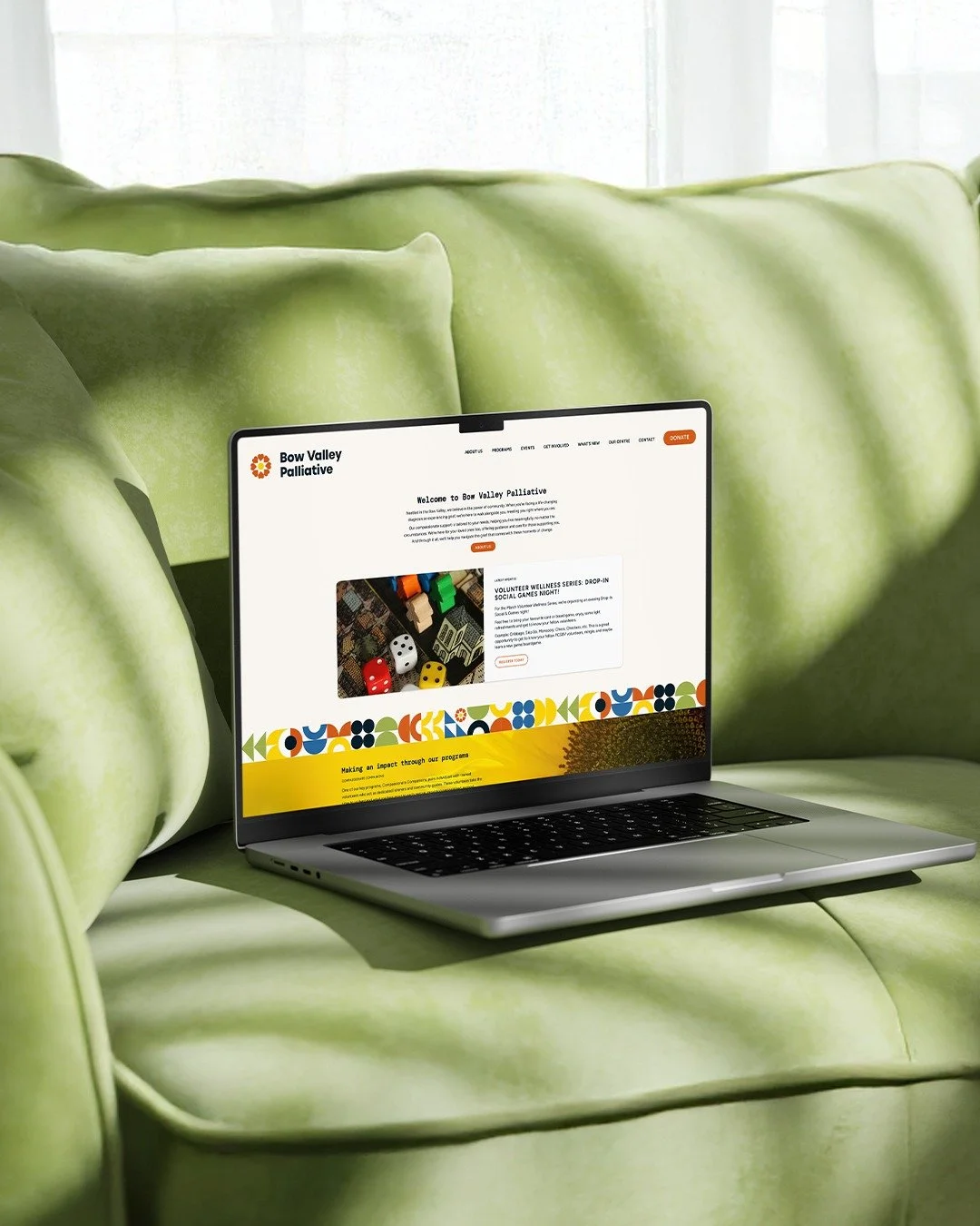 A fresh home for compassionate care. 

We custom-designed Bow Valley Palliative&rsquo;s new site to make information easy to find and the experience feel welcoming.