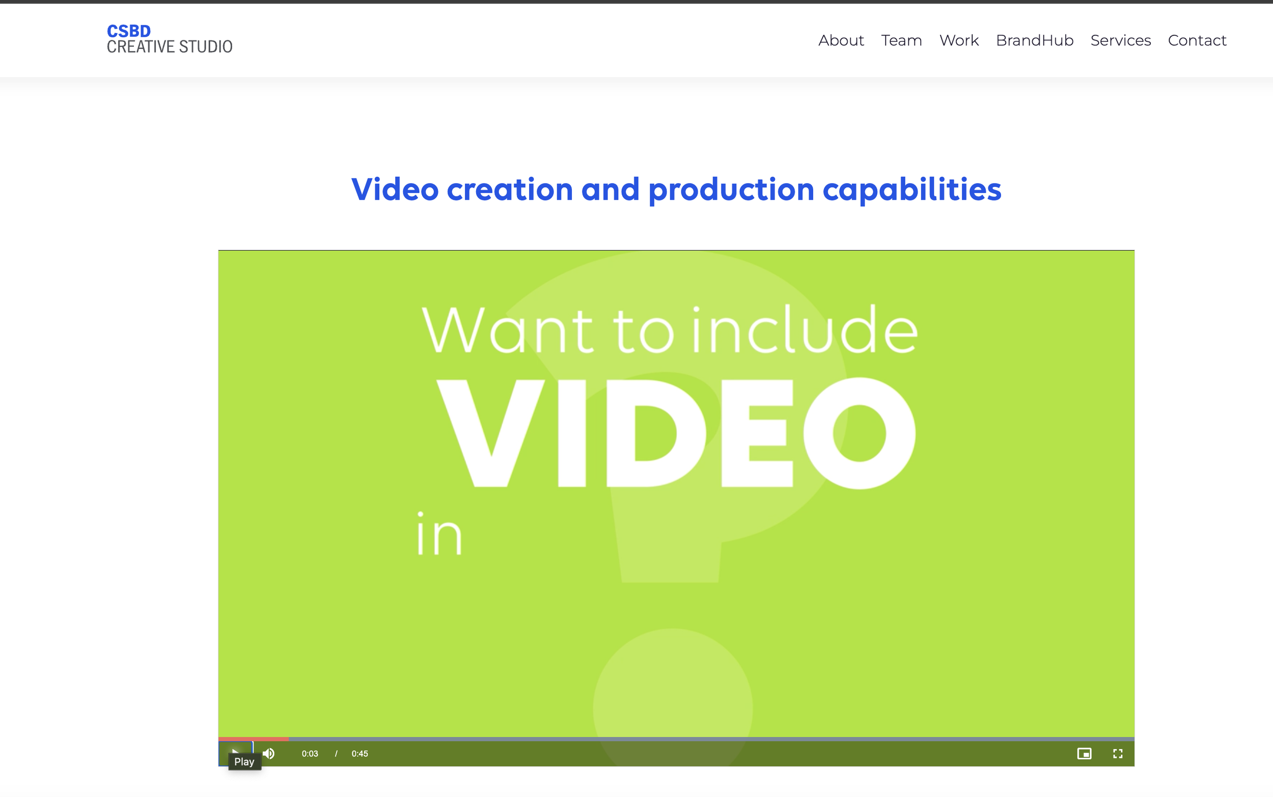 Video capabilities Sizzle Reel