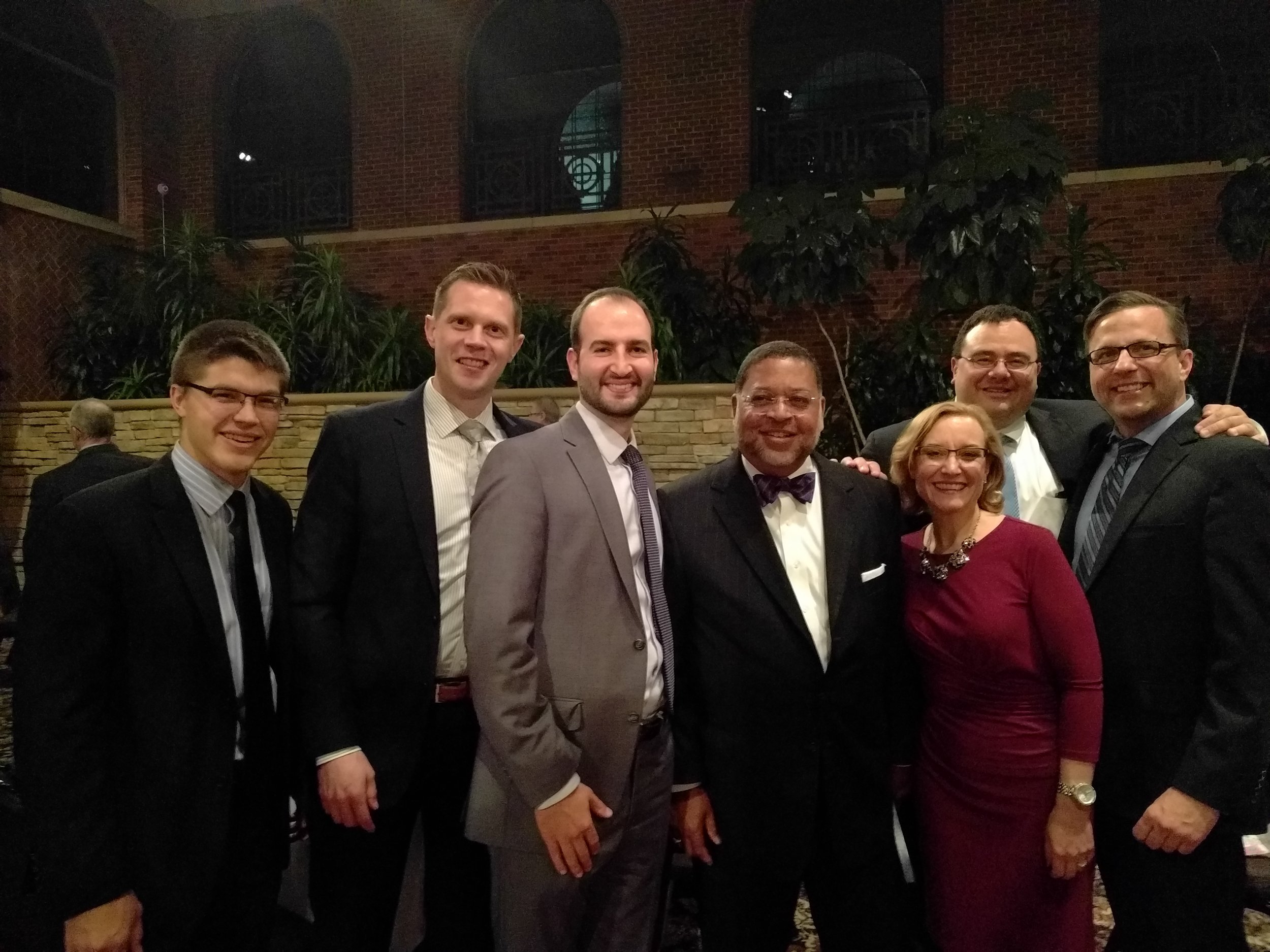 November 10, 2016 - Darrow Mustafa attorneys meet with members of the Michigan Supreme Court (from left to right: Frank Dame, law clerk to U.S. District Court Judge Bernard Friedman; Christopher Roelofs; Ryan Carnago; Justice Robert Young; Justice Joan Larsen; Christopher Darrow; and Mark Zylka). Chief Justice Robert Young and Justice Joan Larsen, of the Michigan Supreme Court, are currently under consideration for nomination by President-elect Trump to the United States Supreme Court.