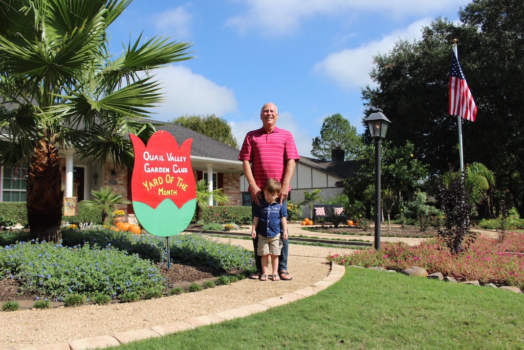  November 2015 Recipients - Paul and Joan Rao, 3106 Meadow Creek Dr. (Shown Paul and Grandson Brooks) Click for Slideshow 