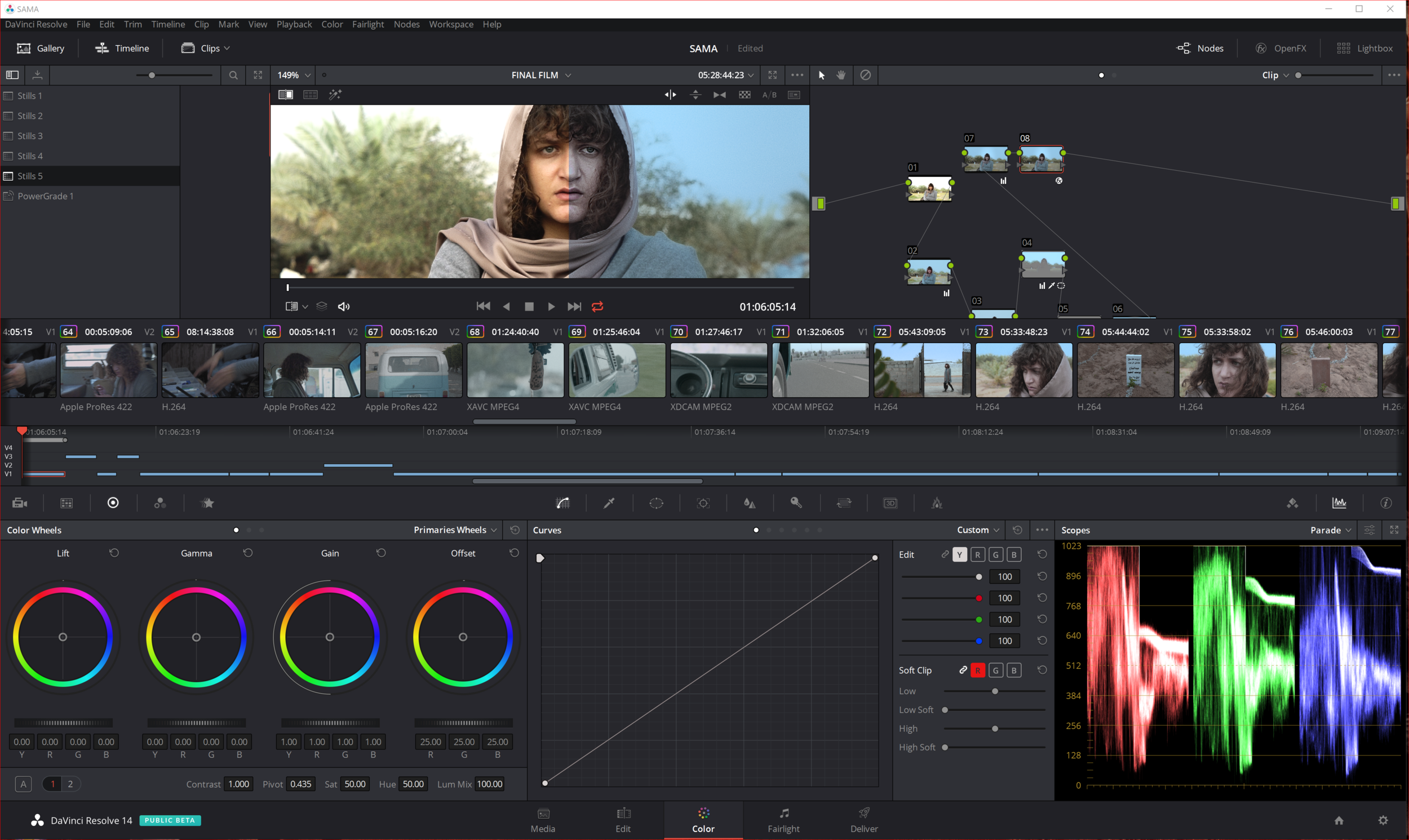 Short film "SAMA" graded in Davinci Resolve 14 Beta.