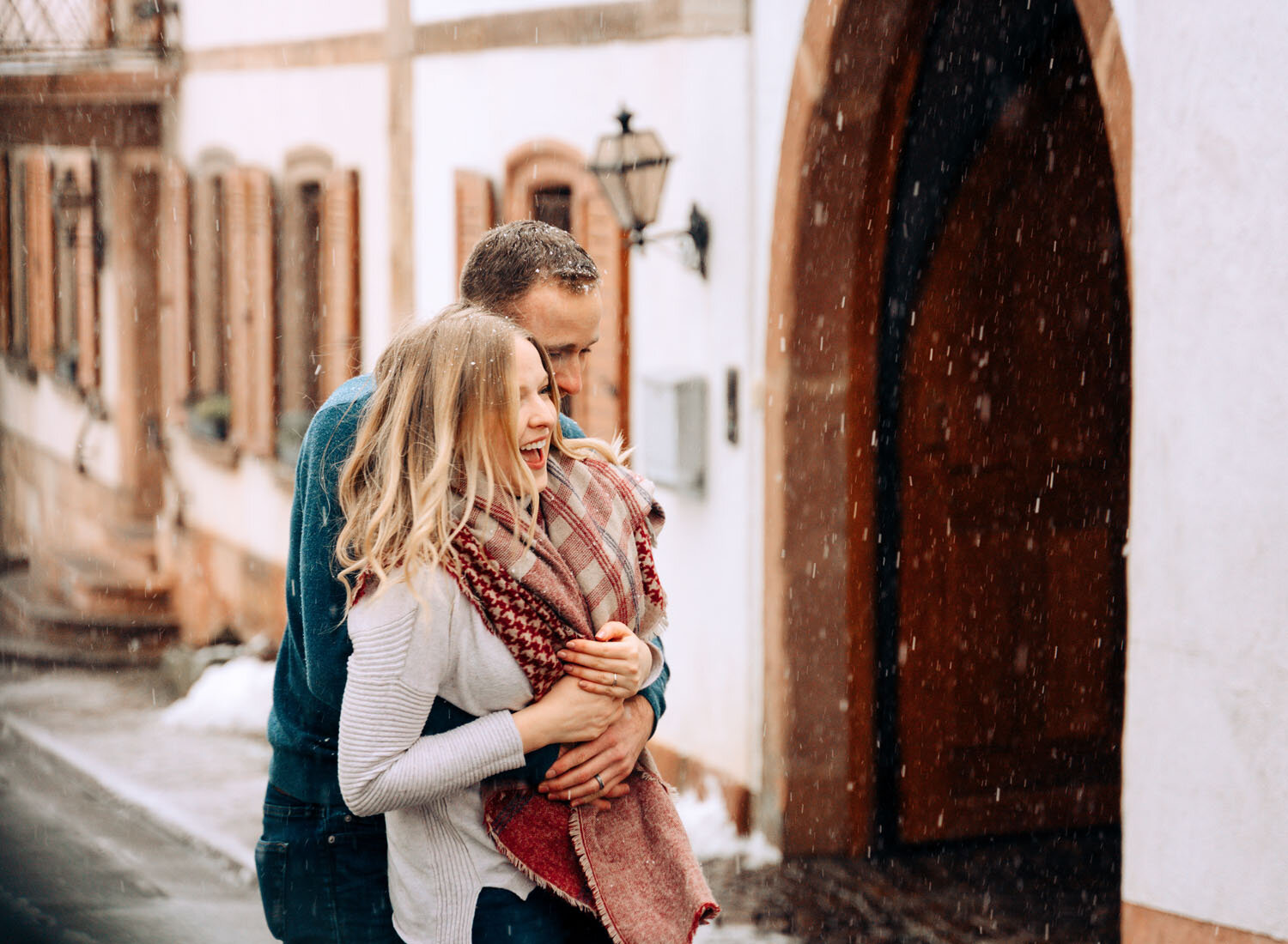  engagement photography in Reichenbach-Steegen, with young couple in the snow in Ramstein KMC Germany  Verlobungs shooting mit jungem Paar im Schnee in Kaiserslautern, Rheinland-Pfalz 