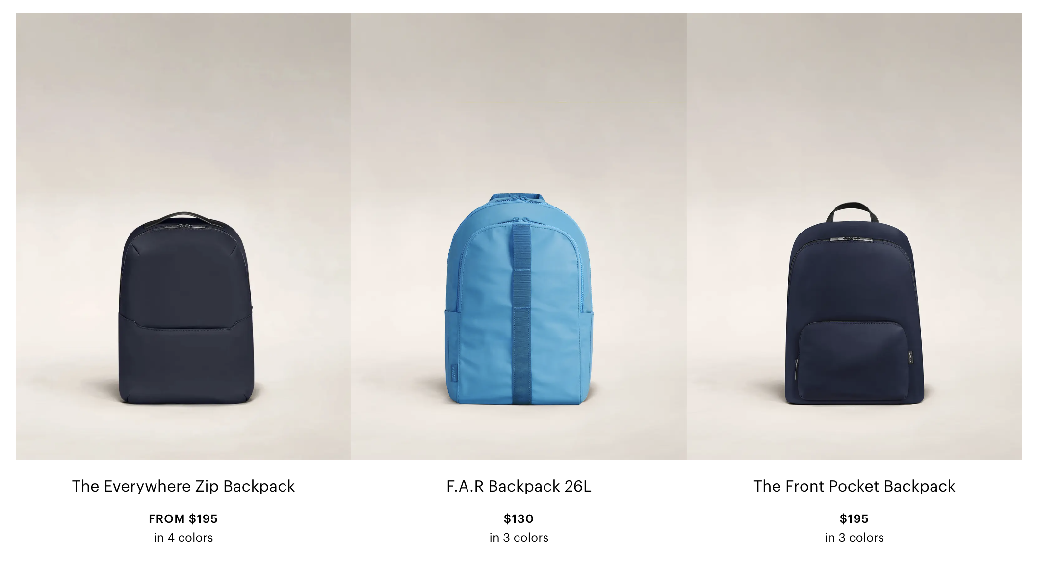 Away Everywhere Zip Backpack In Coast Blue Nylon